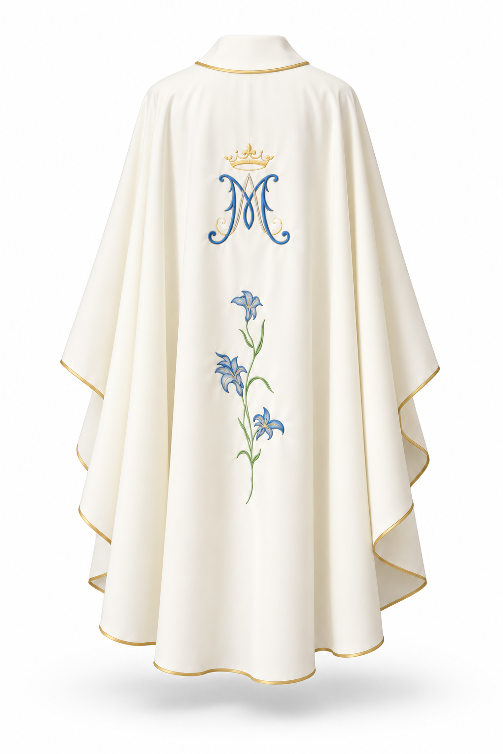 Casula Mariana Avorio con Monogramma e Gigli