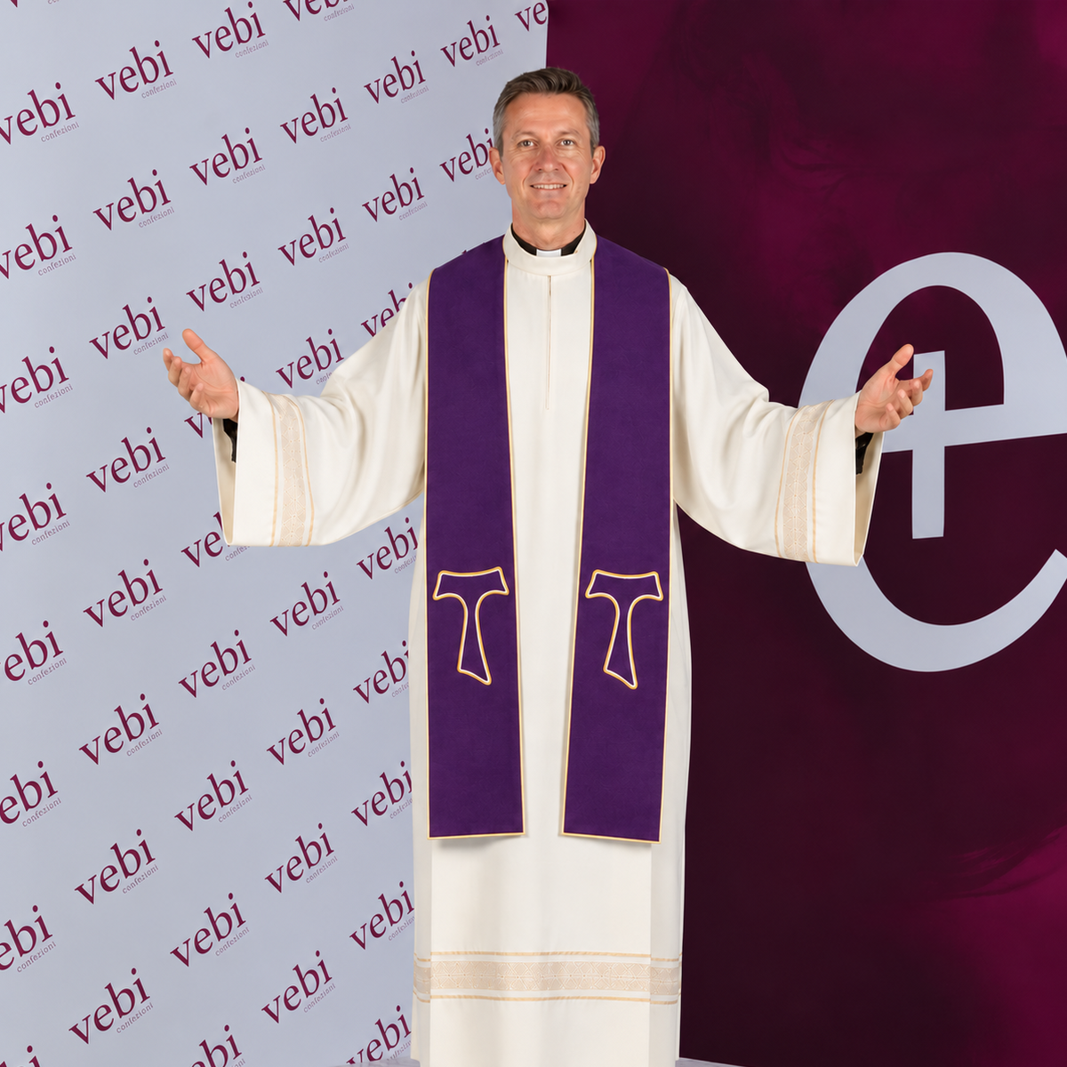 Stola per Sacerdote Ricamo TAU in Poliestere nei (4 colori Liturgici)