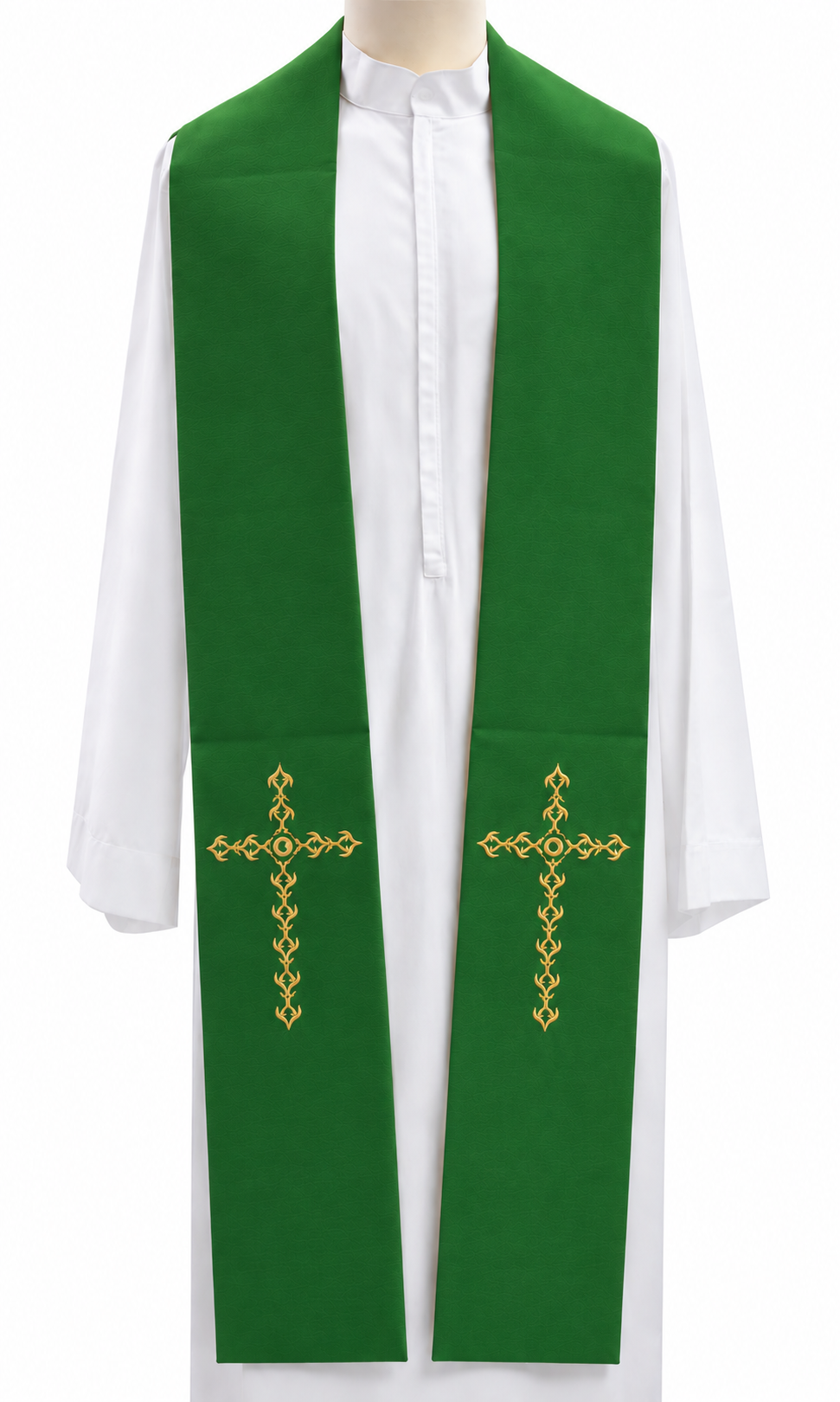 Stola per Sacerdote con Ricamo Croci Oro (Colori Liturgici Disponibili)