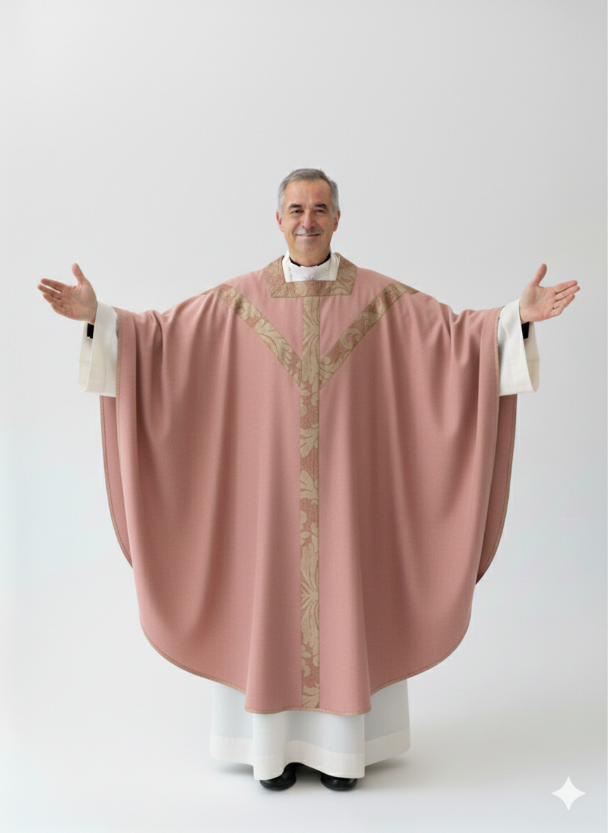 Casula  con motivo Y e collo quadro