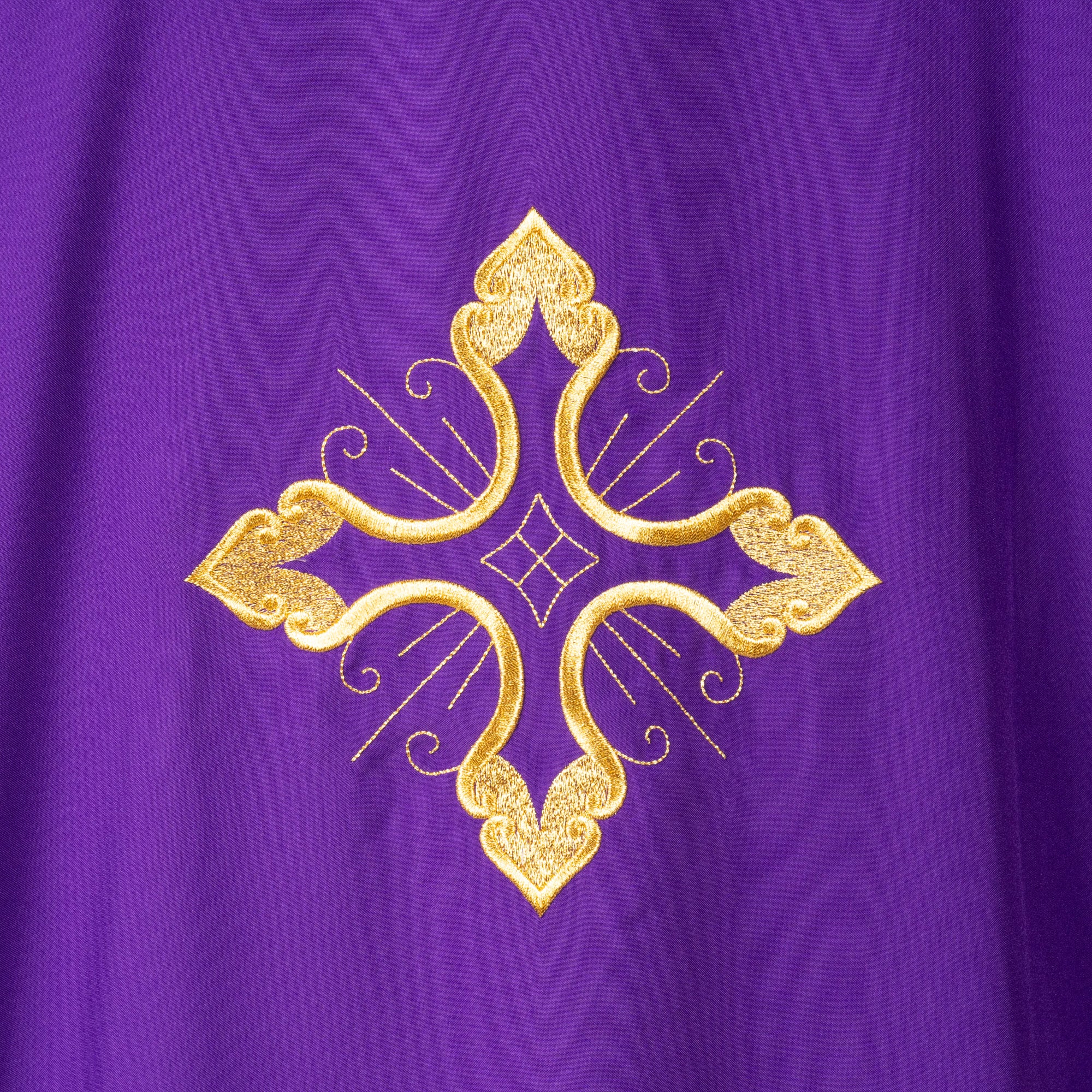 Dalmatica Diaconale Ricamo Croce Oro (Colori Liturgici Disponibili)