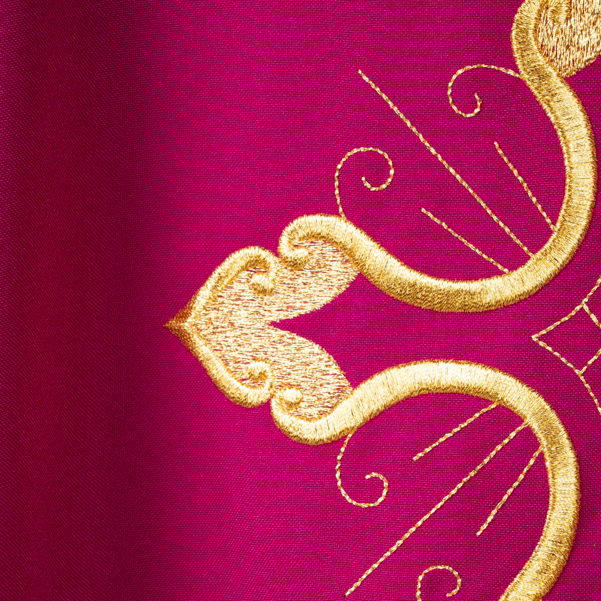 Casula Sacerdotale Morello Ricamo Croce Oro + Kit Avvento Omaggio