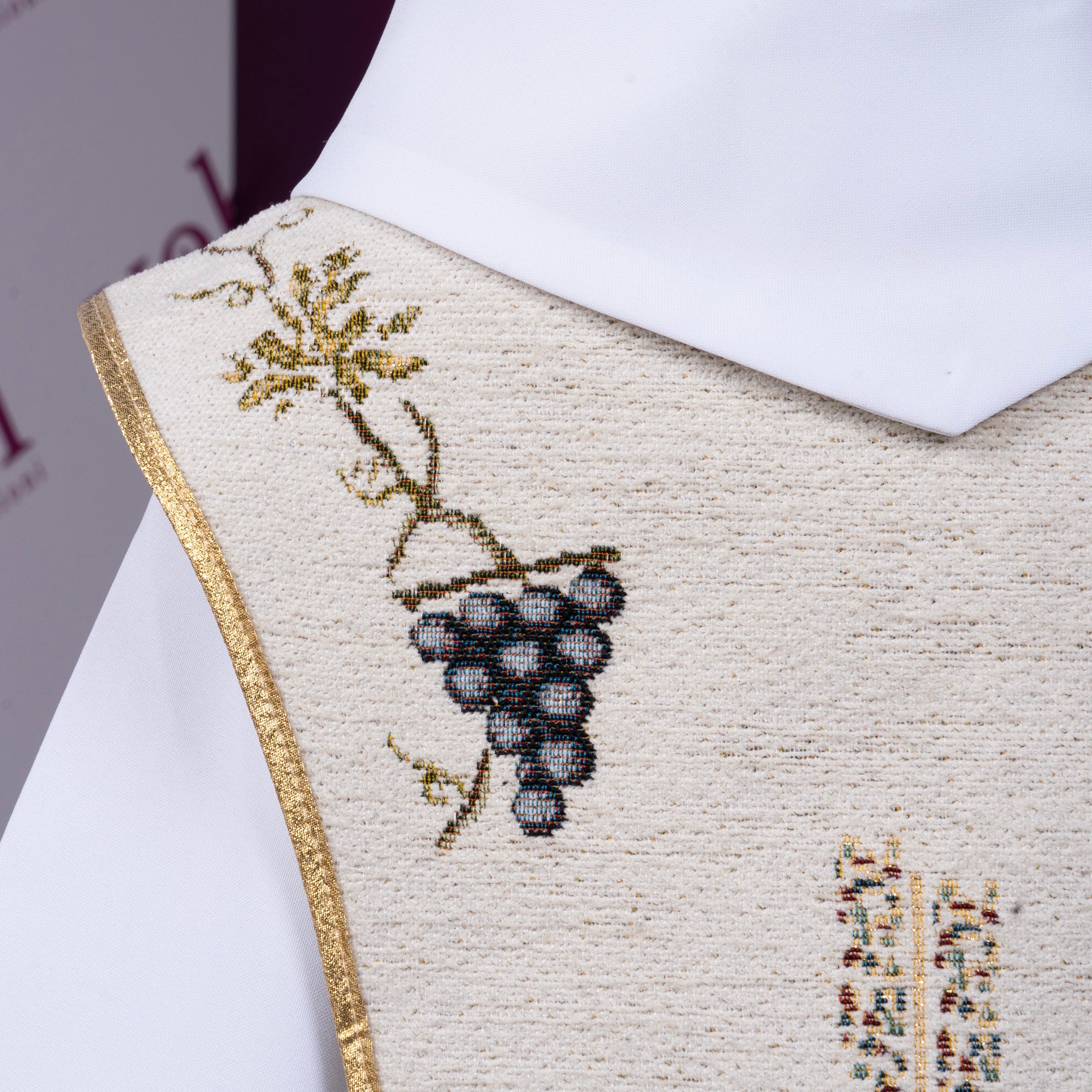 Scapolare-palio in Misto Cotone  per Chierichetto con Simboli Eucrastici Fronte Retro