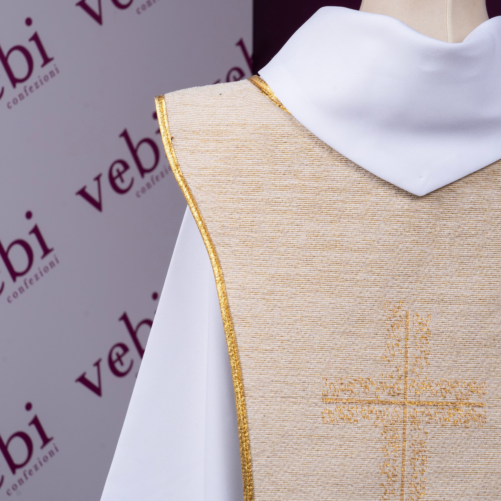 Scapolare-palio in Misto Cotone per Chierichetto con Simbolo Croce Fronte Retro