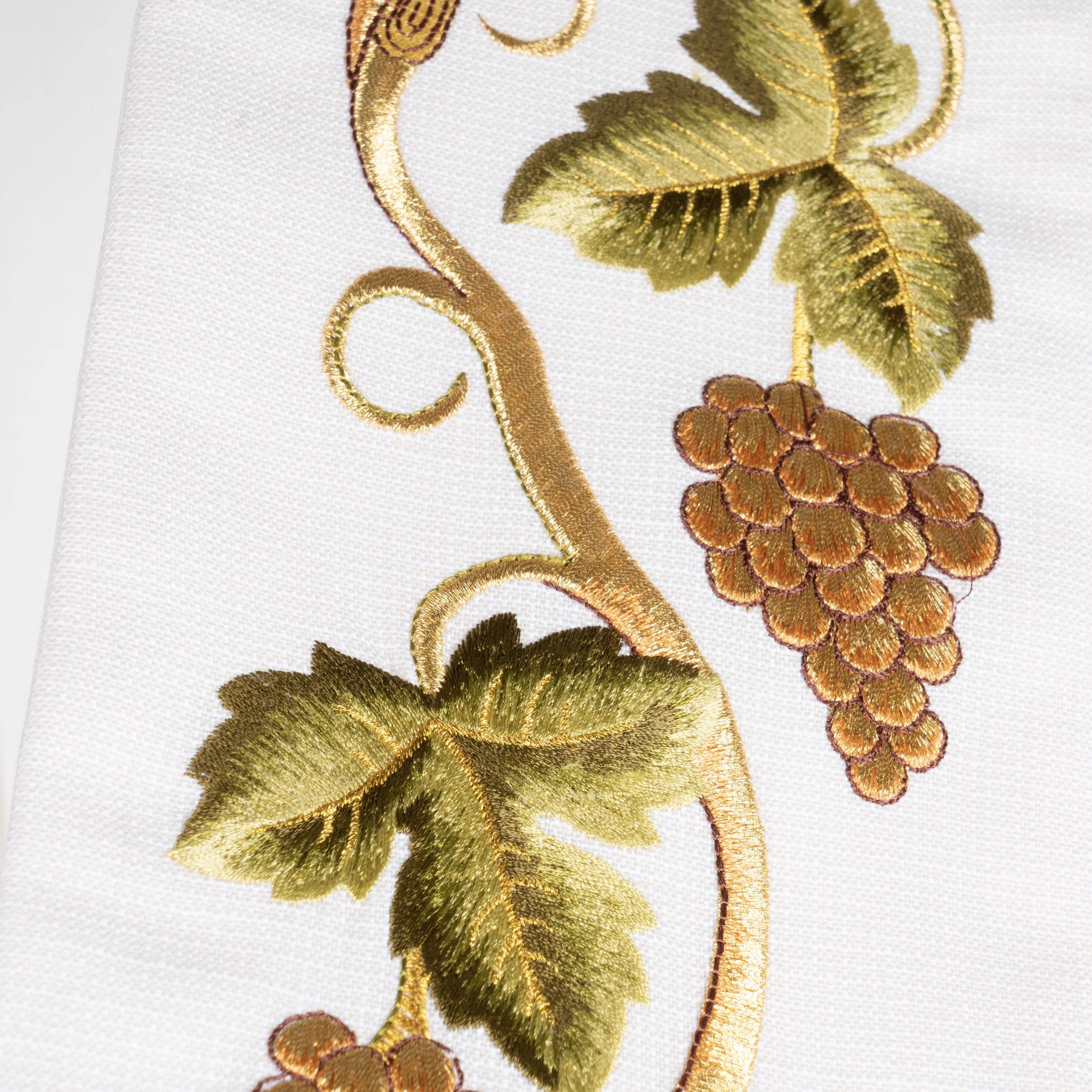 Stola in Lana Quadrettata con Ricami Grano Uva (Colori Liturgici Disponibili)