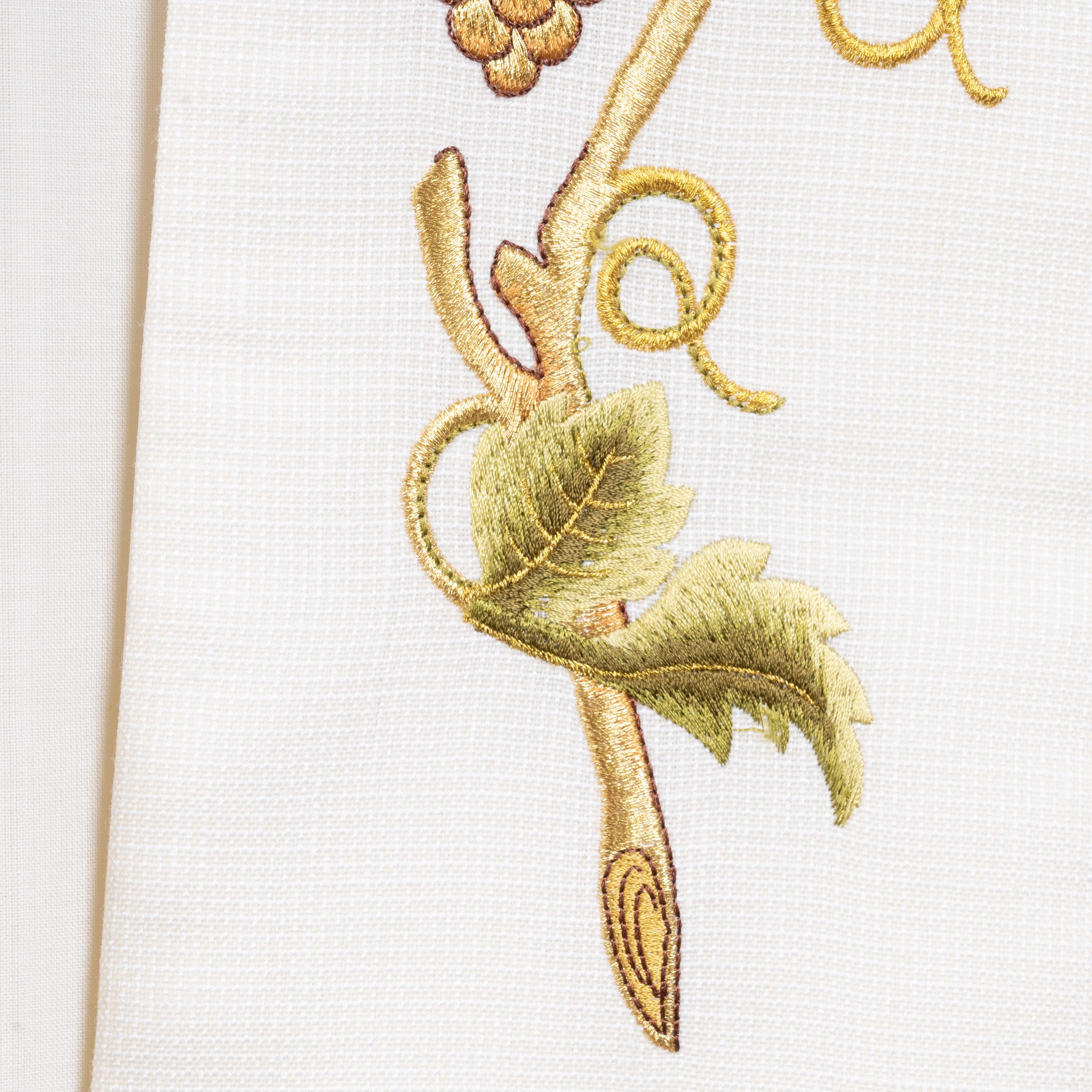 Stola in Lana Quadrettata con Ricami Grano Uva (Colori Liturgici Disponibili)
