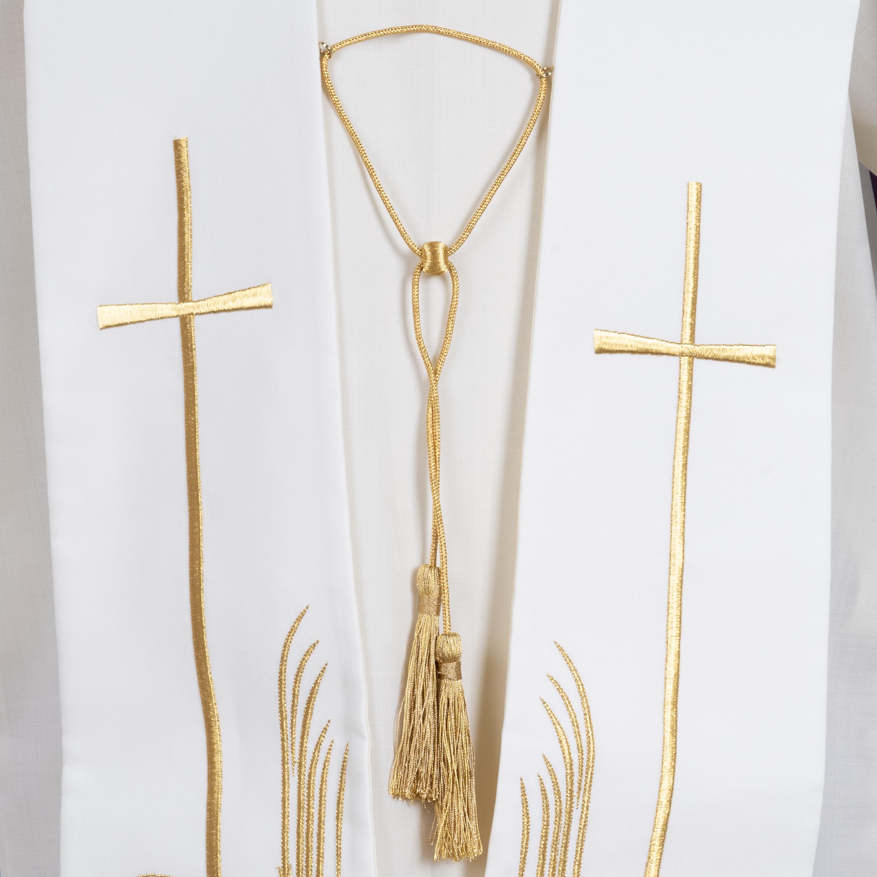 Stola per Sacerdote Ricamo Cervi alla fonte  (Colori Liturgici Disponibili)