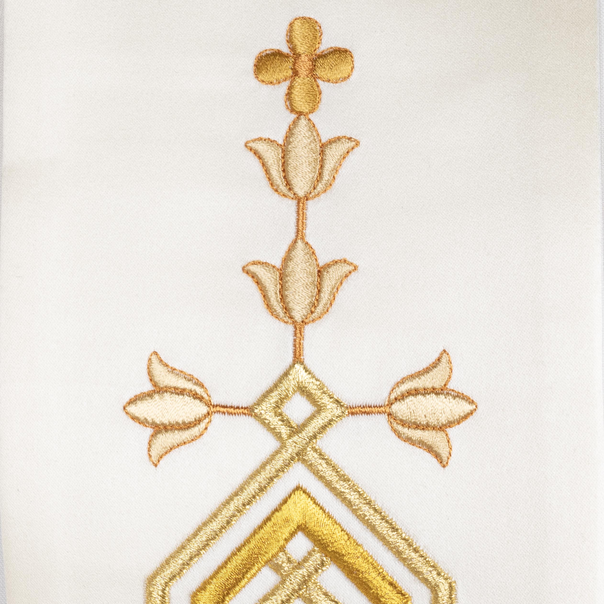 Stola Romana per Sacerdote in Raso e Seta con Ricami 4 varianti Colore