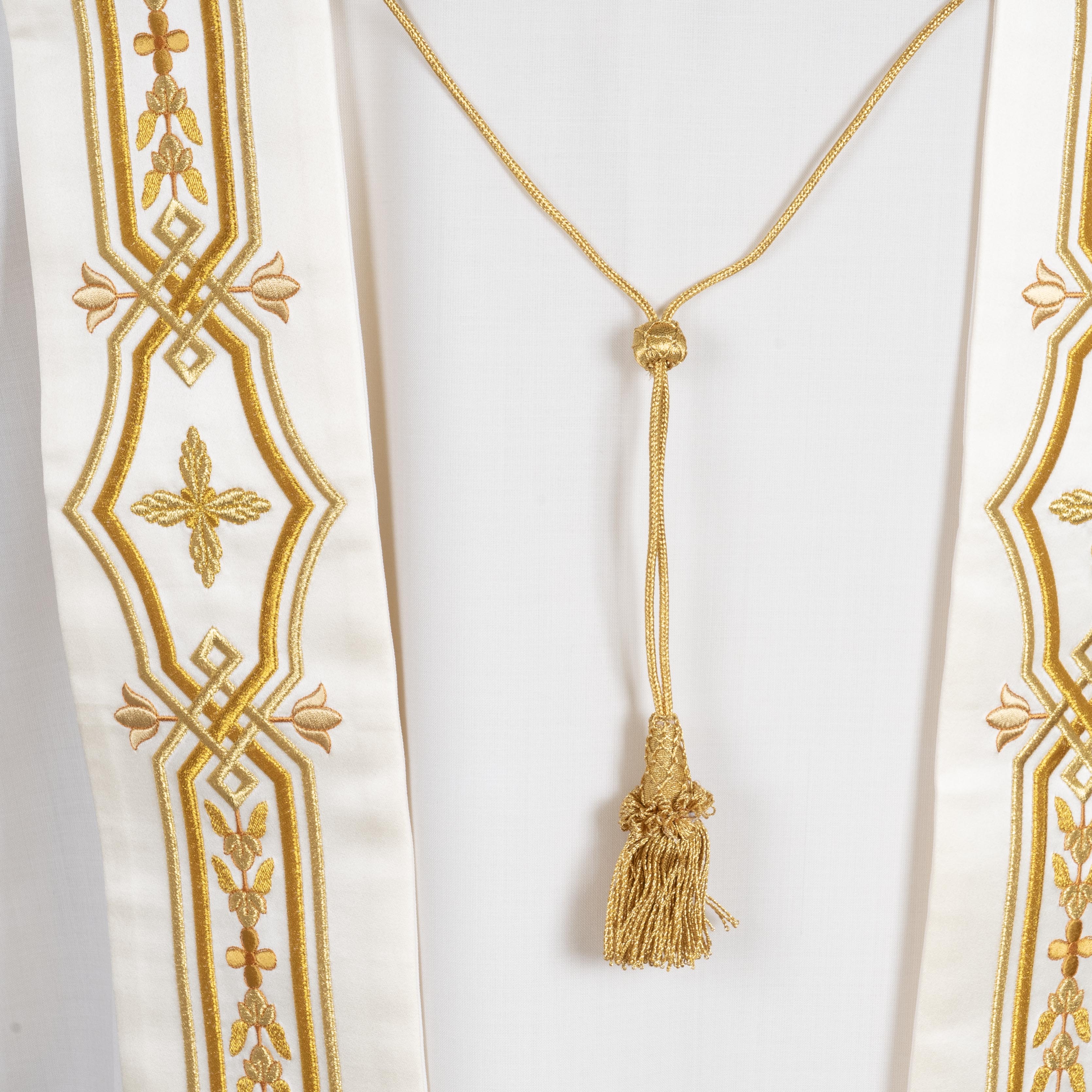 Stola Romana per Sacerdote in Raso e Seta con Ricami 4 varianti Colore