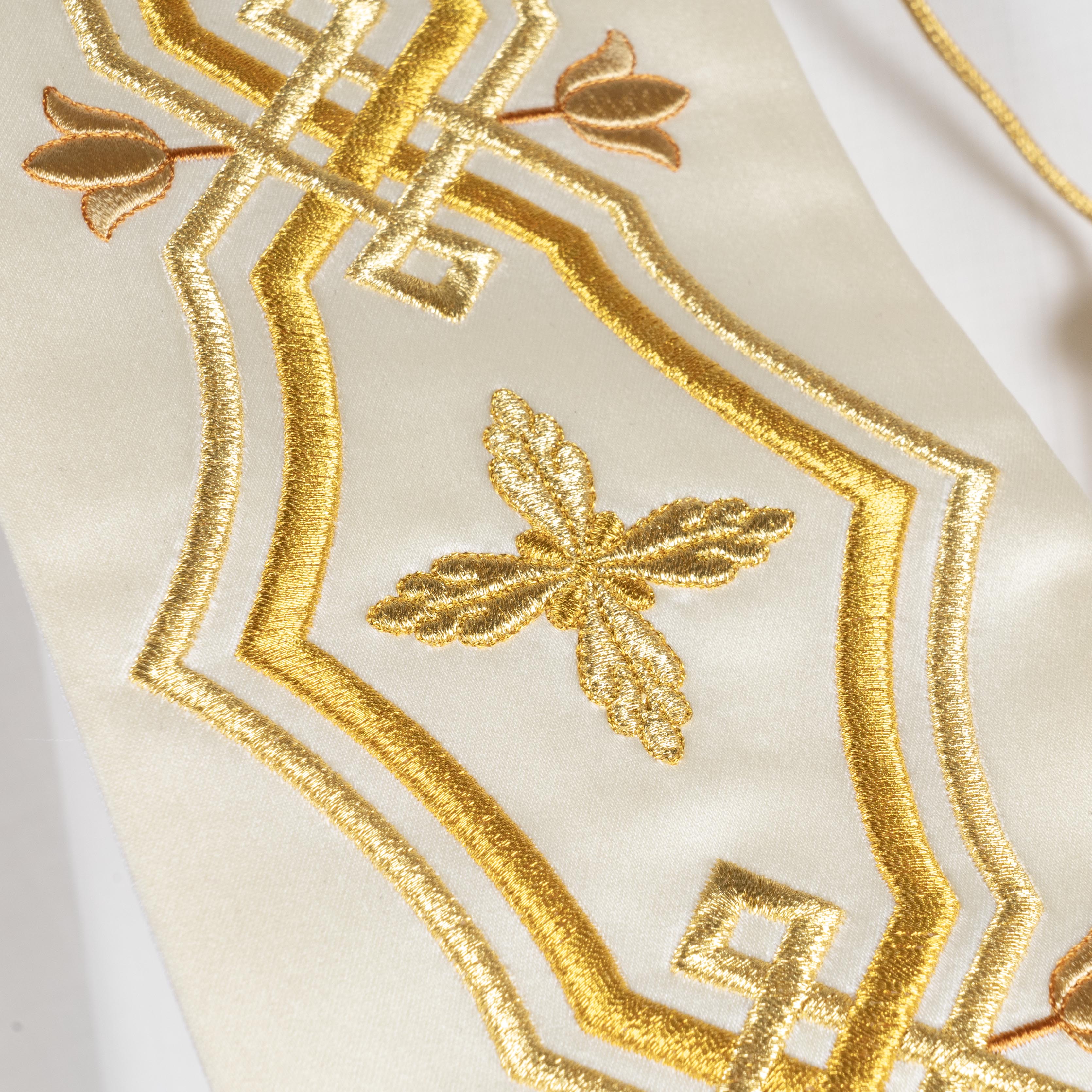 Stola Romana per Sacerdote in Raso e Seta con Ricami 4 varianti Colore
