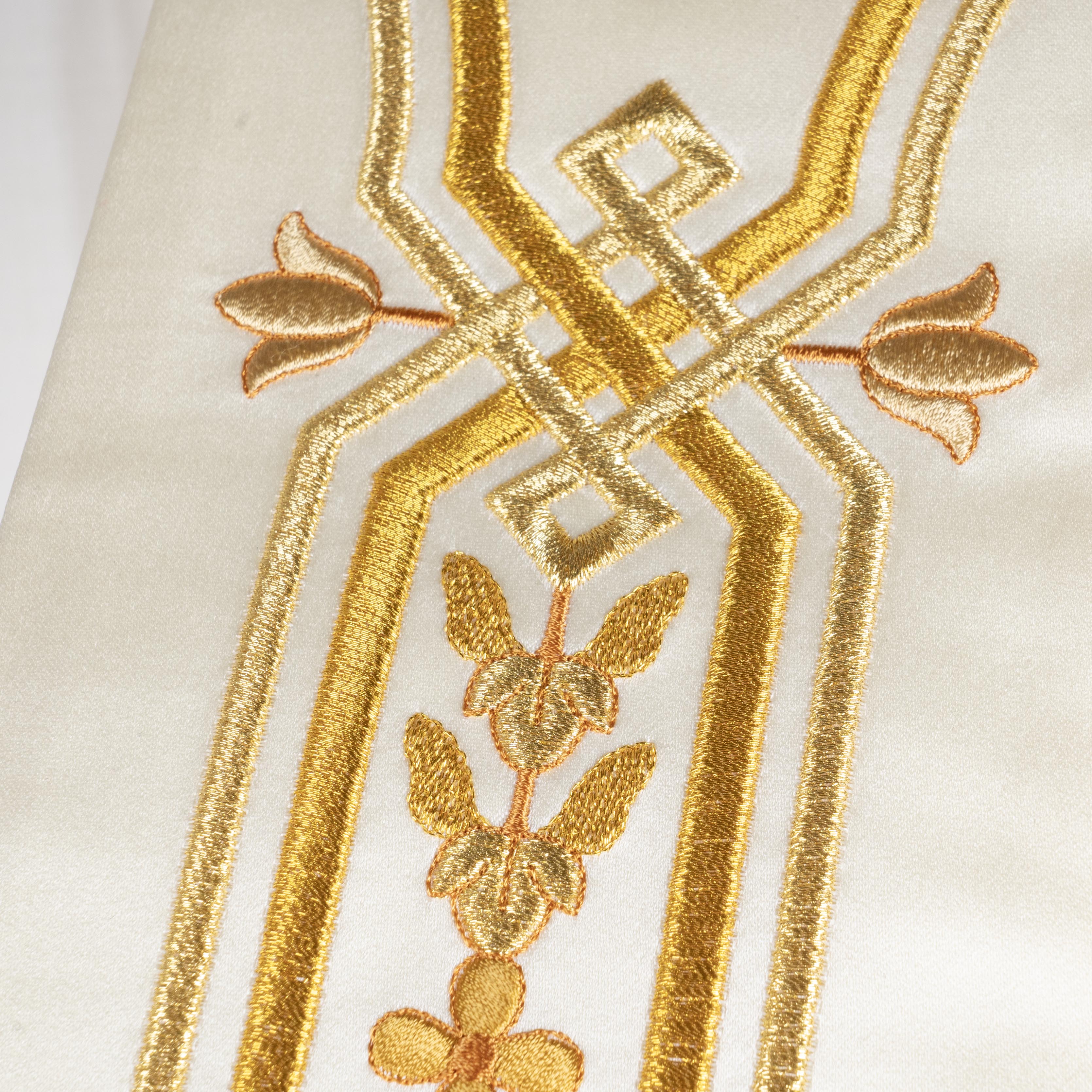 Stola Romana per Sacerdote in Raso e Seta con Ricami 4 varianti Colore