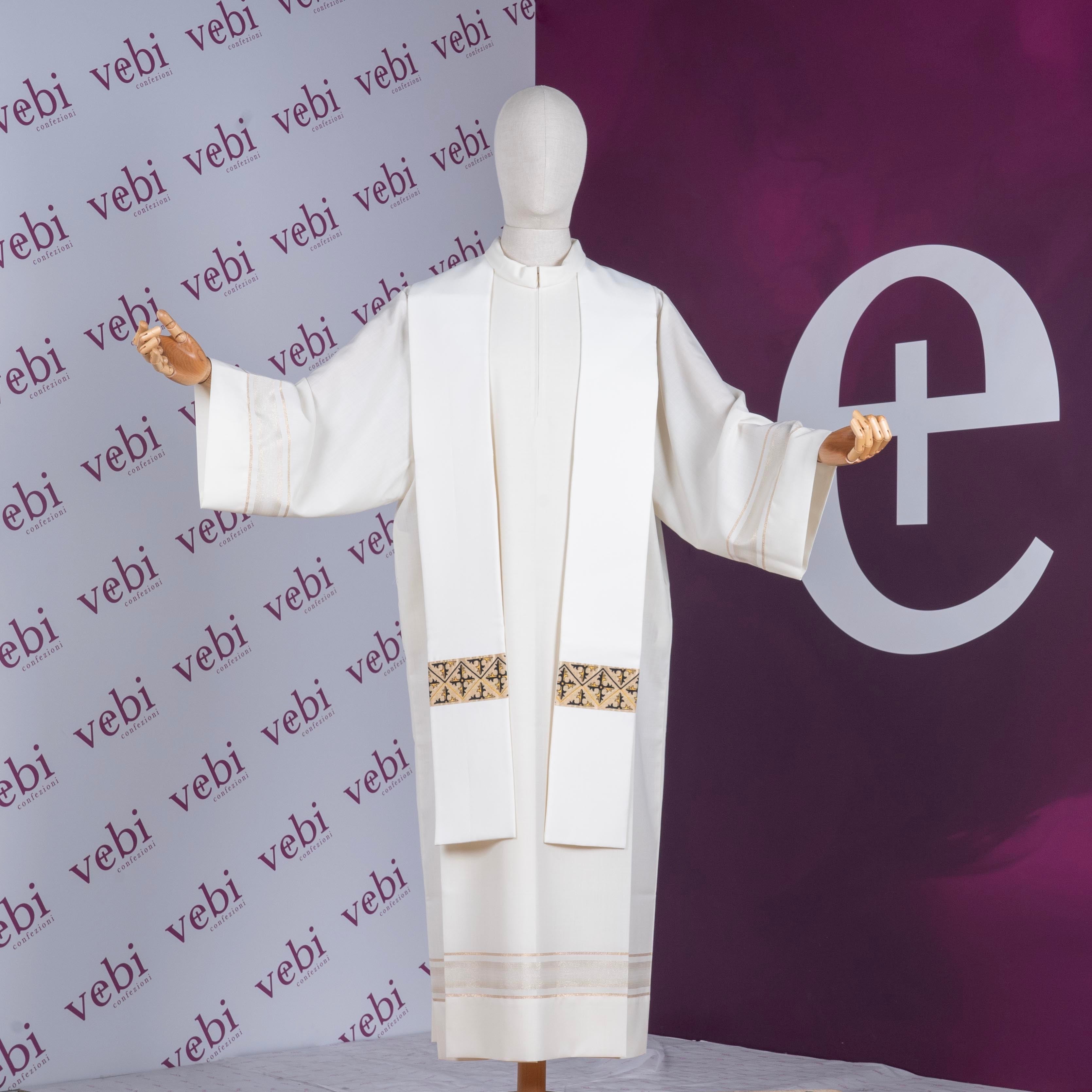 Stola Semplice con Bordo Croci (Colori Liturgici Disponibili)