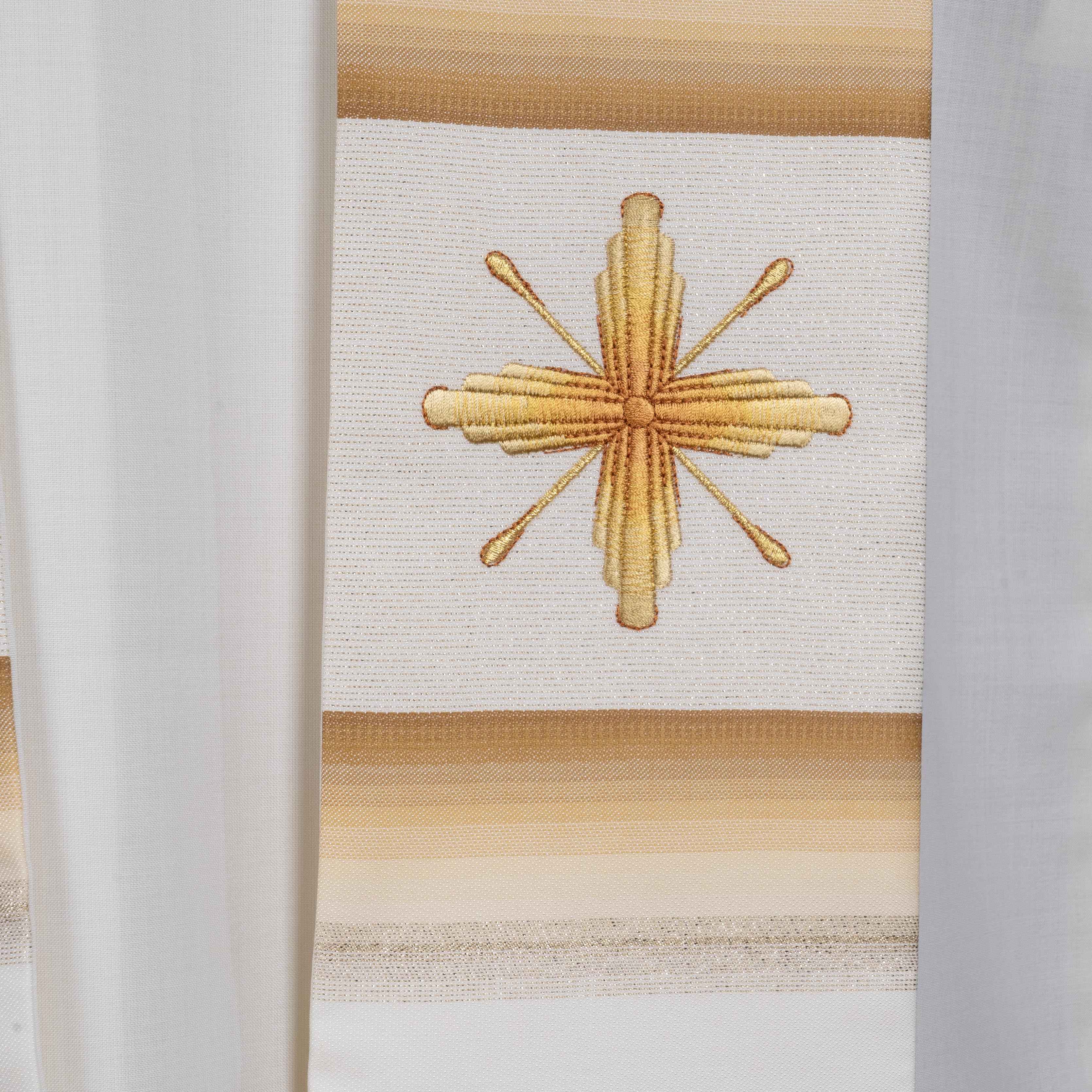 Stola per Sacerdote in Lana e Seta Ricamo Croci e Inserti in Tono (Colori Disponibili)