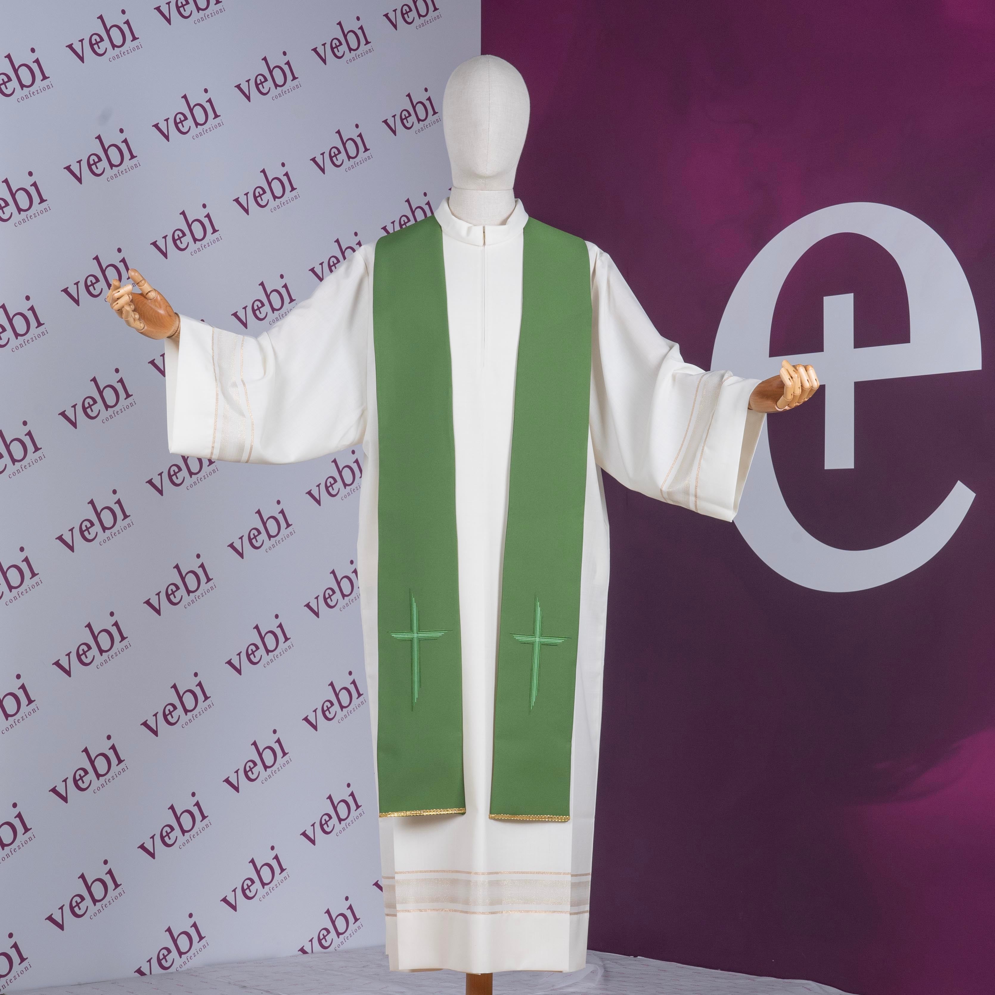 Stola per Sacerdote con Croce Stilizzata (Colori Liturgici Disponibili)