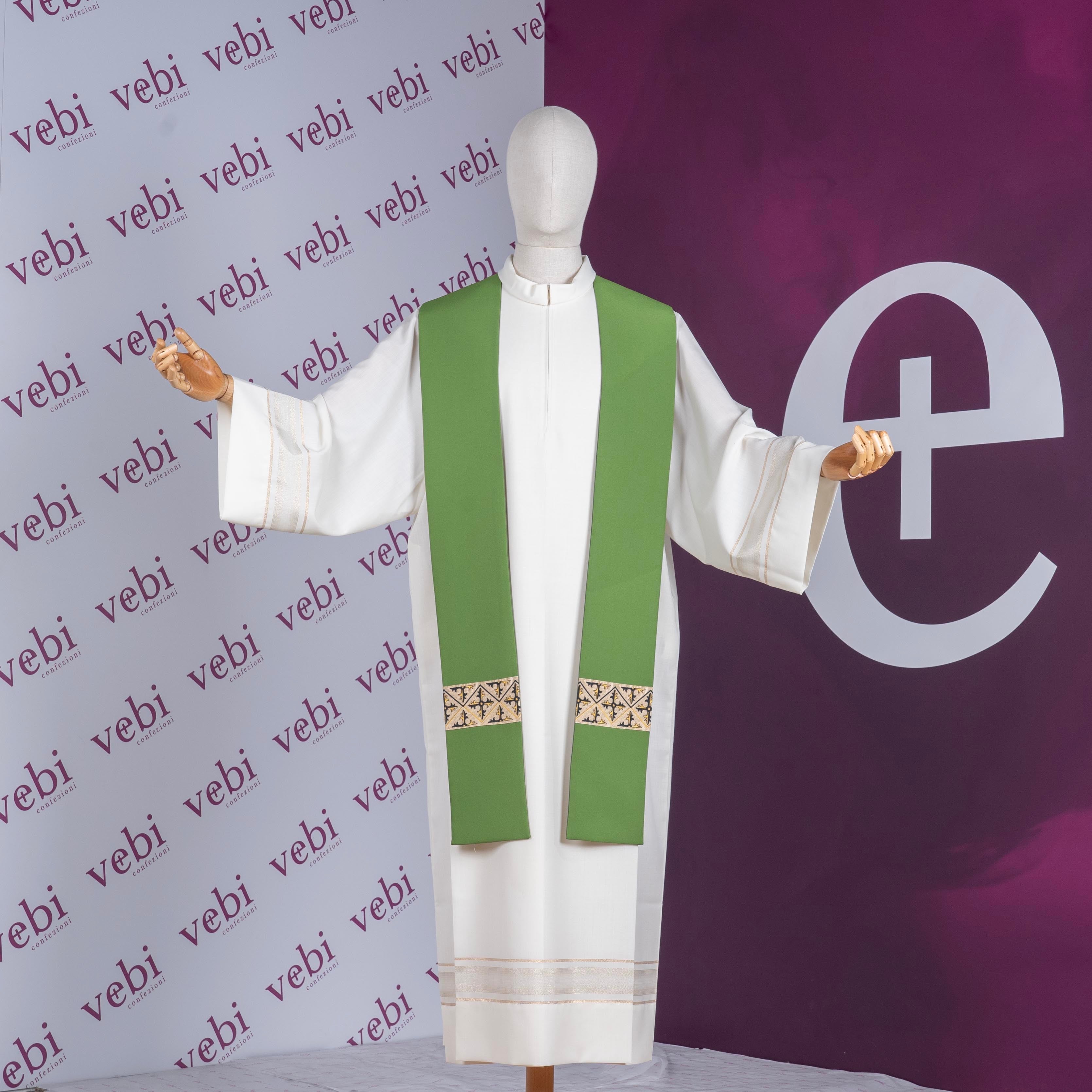 Stola Semplice con Bordo Croci (Colori Liturgici Disponibili)