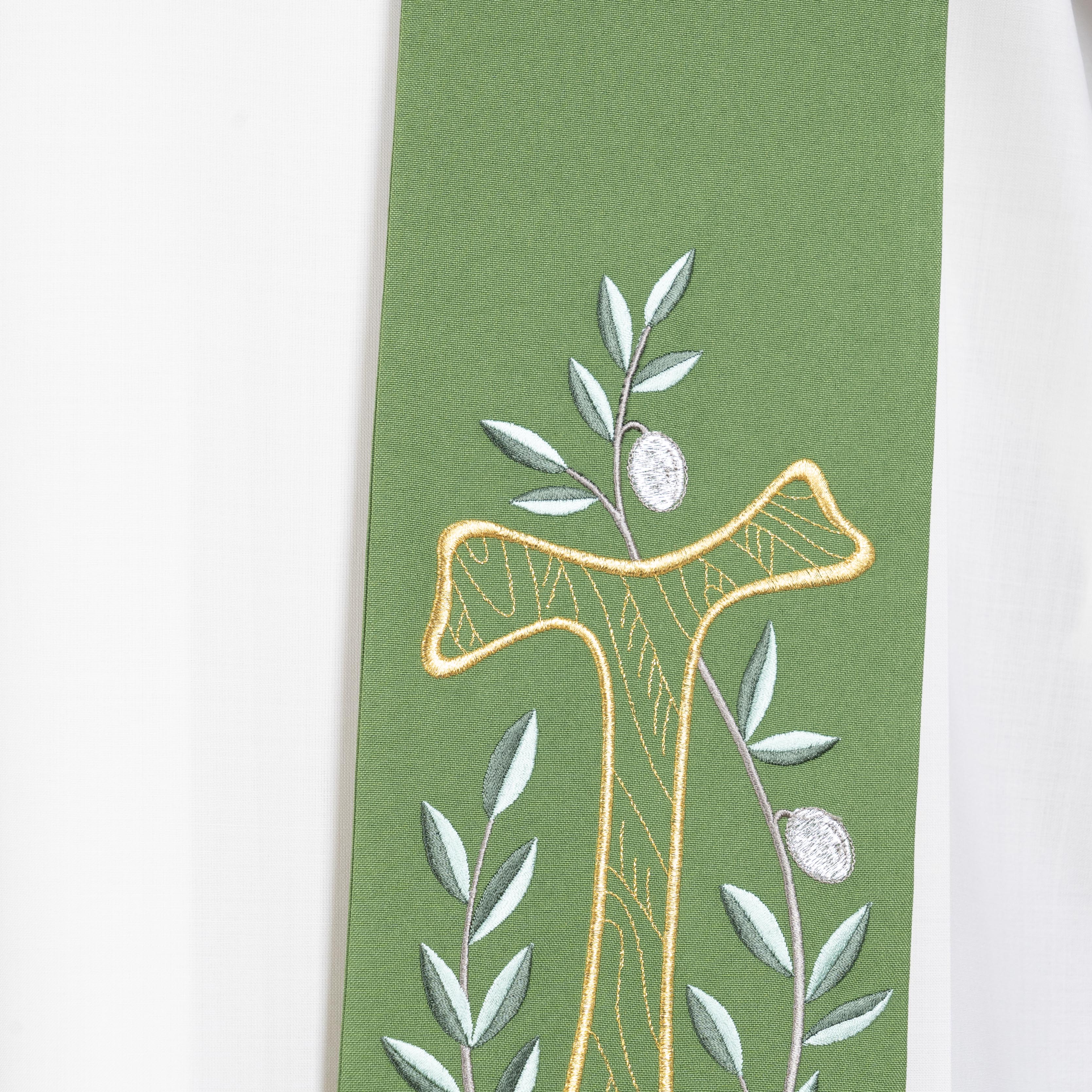 Stola Sacerdotale con Ricamo Colorato Simboli Sacri (Colori Liturgici Disponibili)