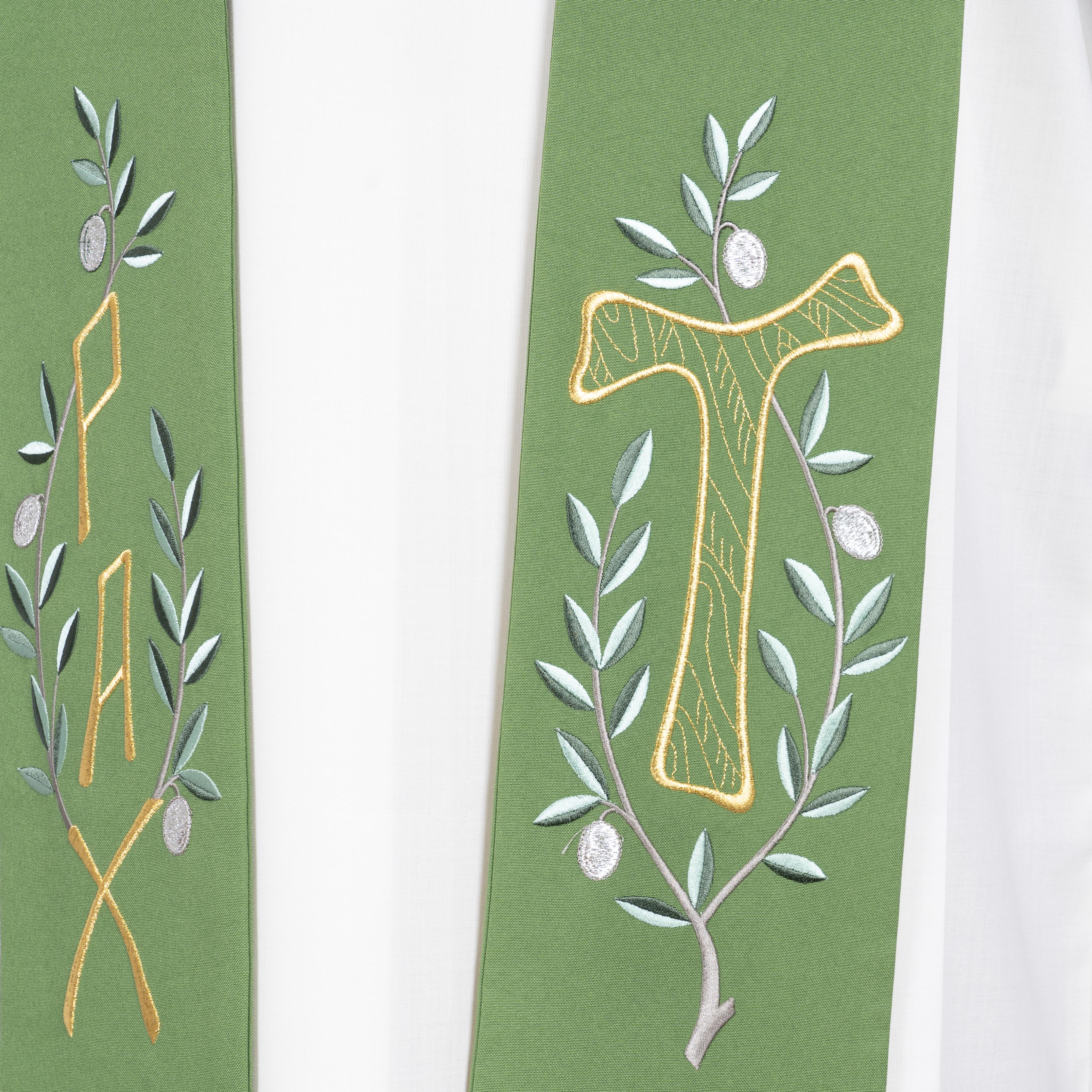 Stola Sacerdotale con Ricamo Colorato Simboli Sacri (Colori Liturgici Disponibili)