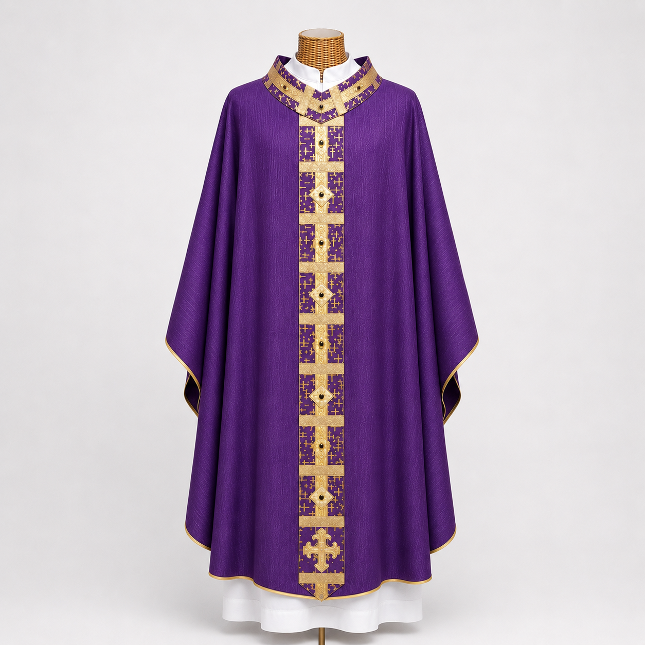 Casula Liturgica con Stolone Ricamato – Disponibile in Tutti i Colori Liturgici