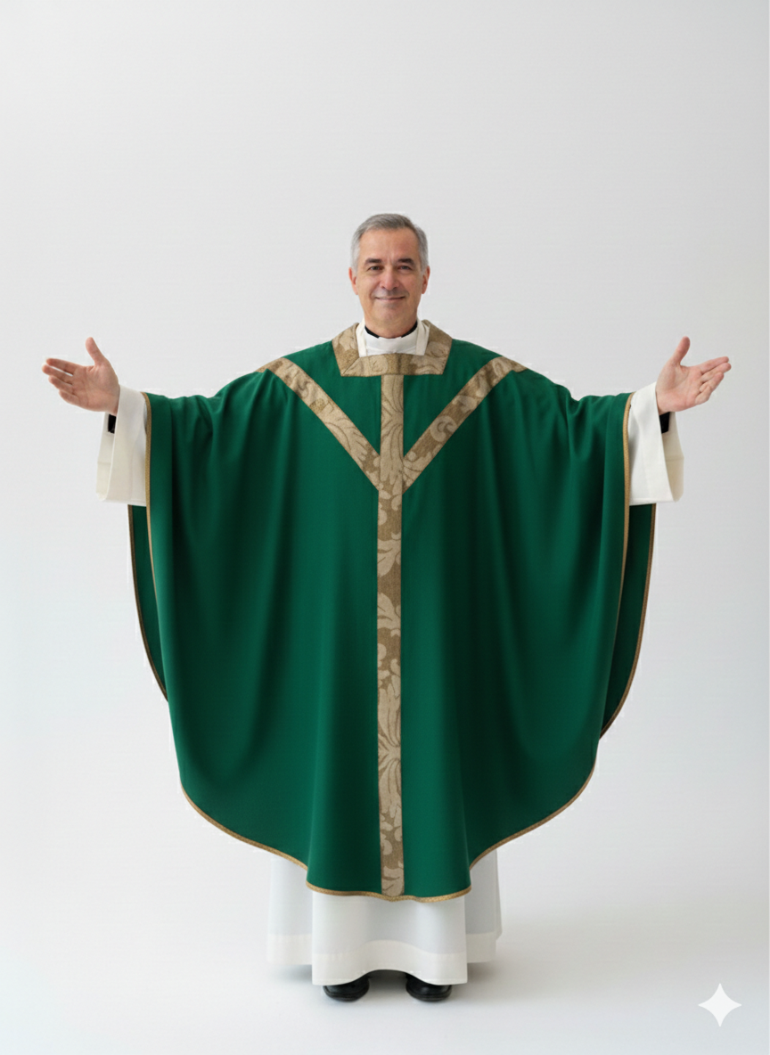 Casula  con motivo Y e collo quadro