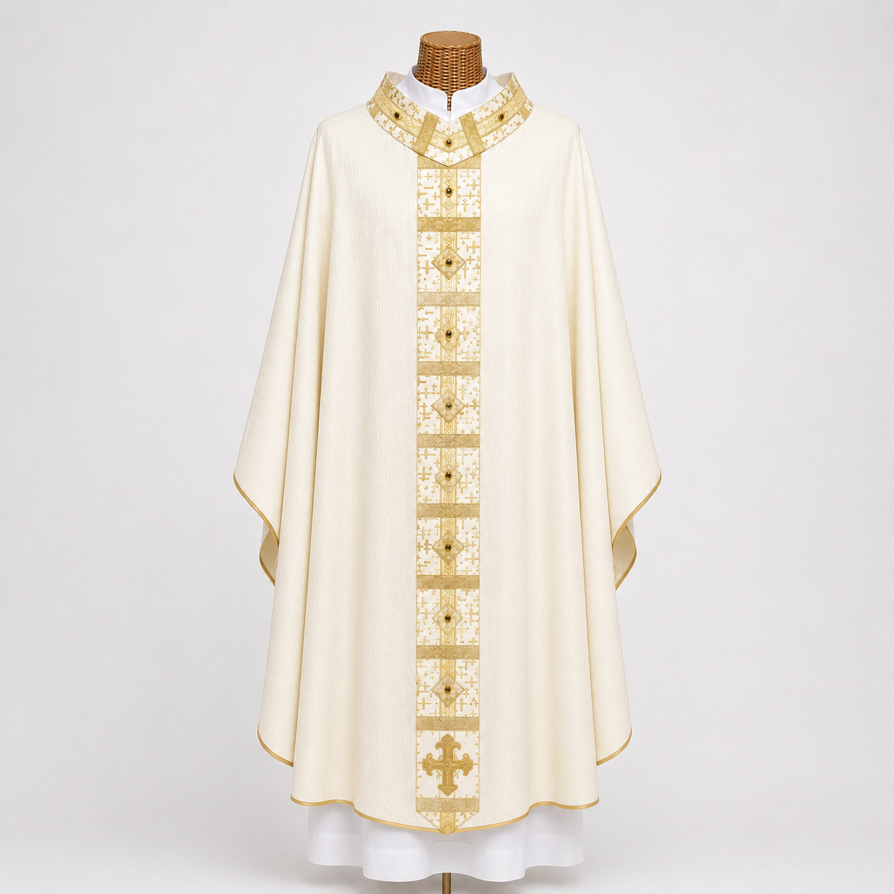 Casula Liturgica con Stolone Ricamato – Disponibile in Tutti i Colori Liturgici