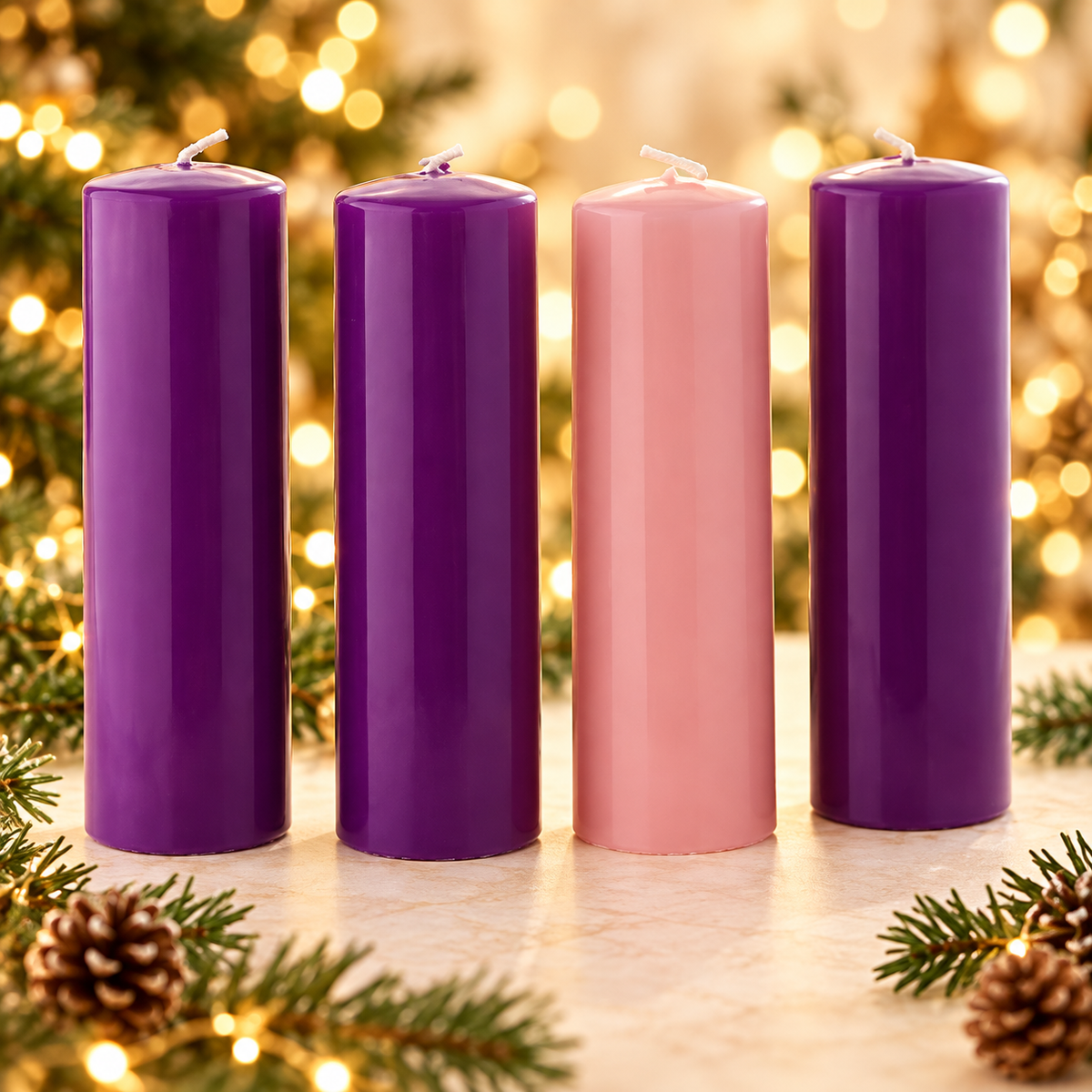 Kit candele lucide per l'Avvento 6x20 cm
