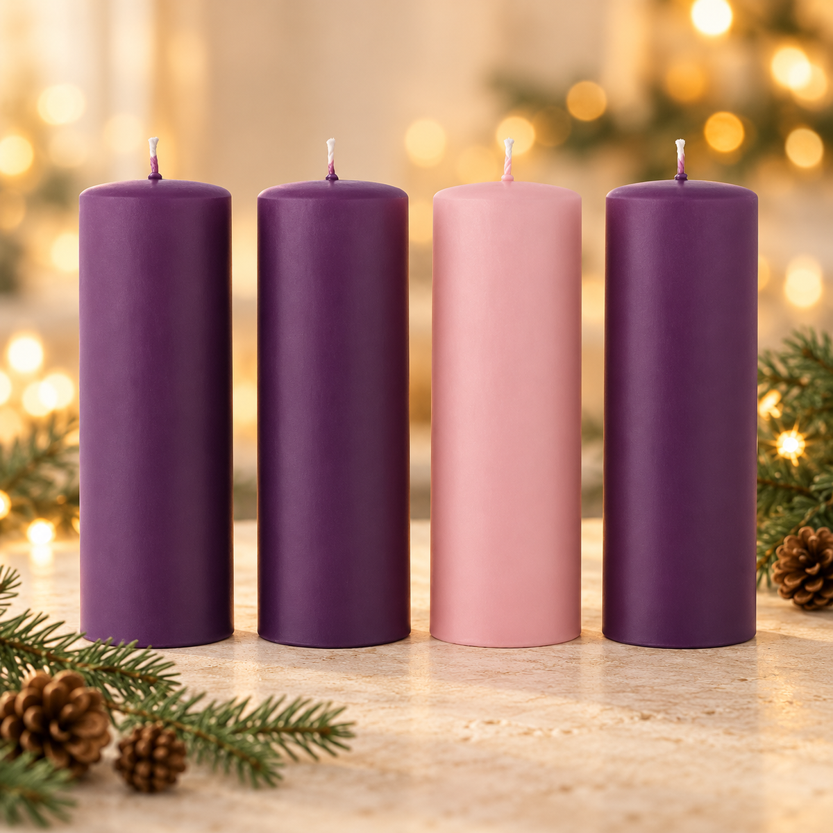 Kit Candele Opache per Avvento 6X20 cm