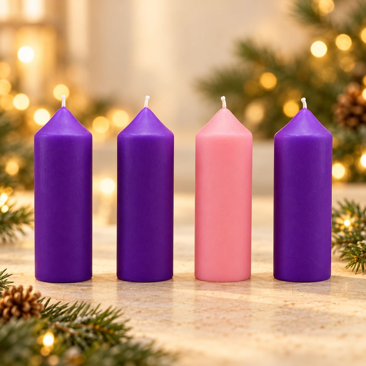 Kit Candele Avvento Opache 7x20 cm