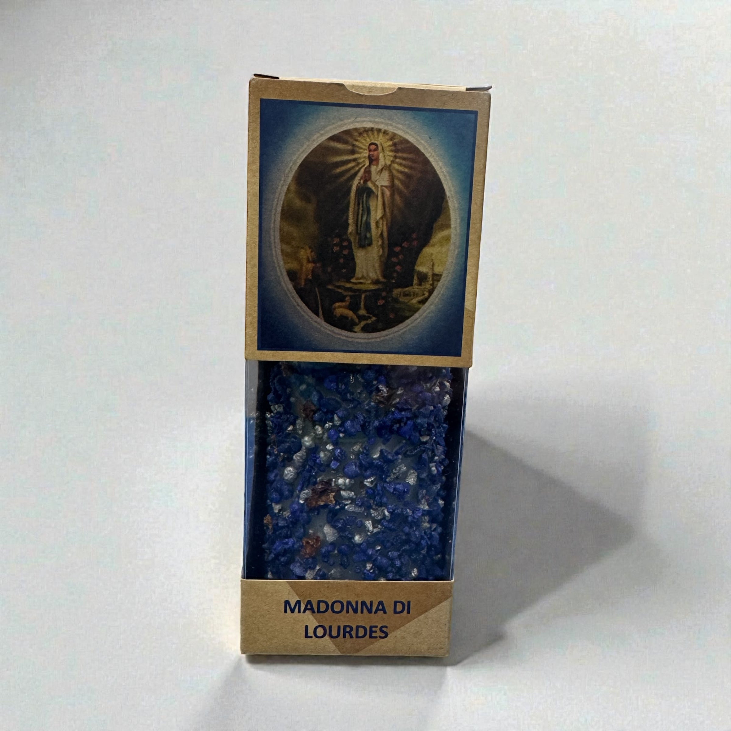 Candela votiva con incenso Madonna di Lourdes