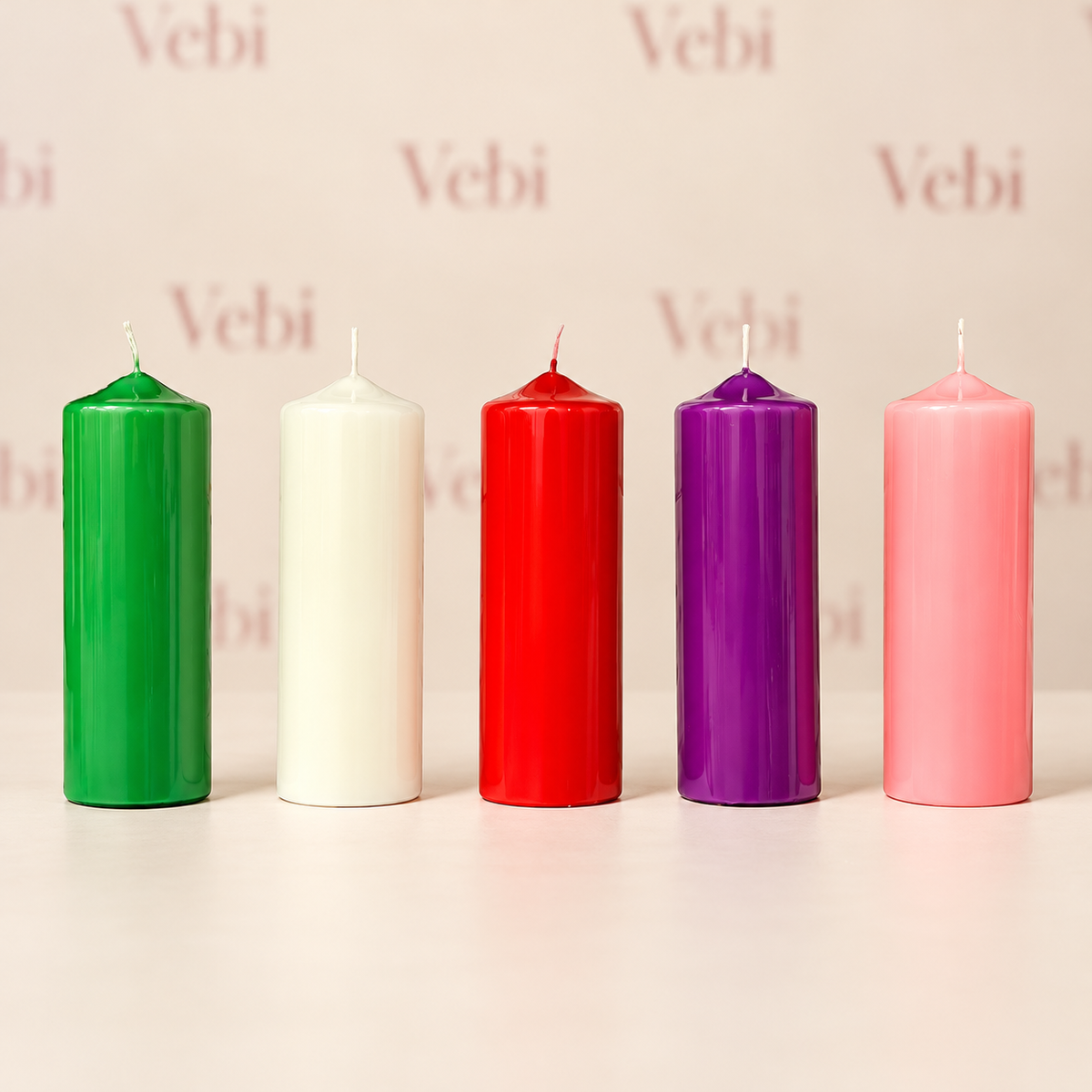Candele da altare laccate lucide in cera colorata 6x20 (Scegliere il Colore Desiderato)