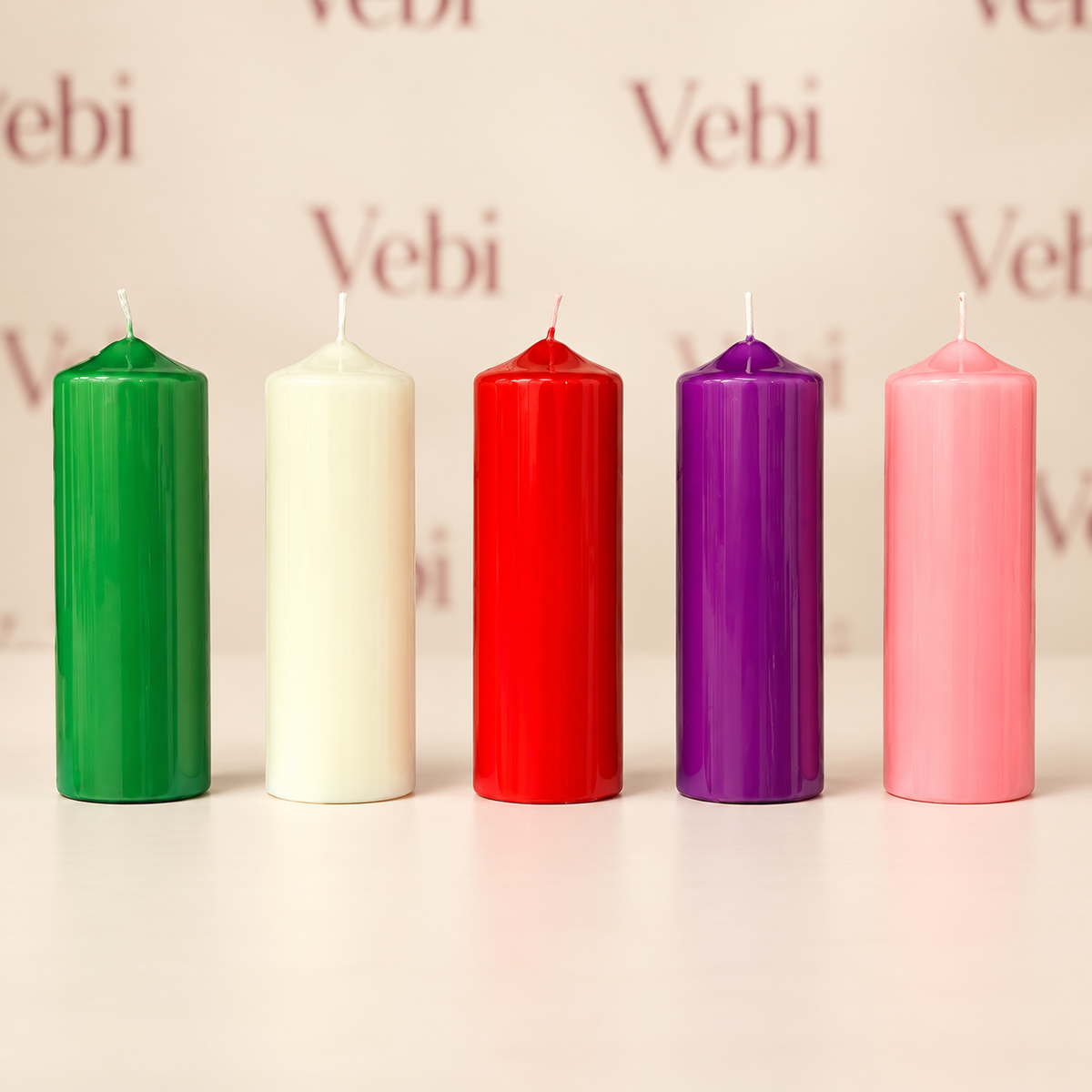 Candele da altare in cera colorata 8x24 (Scegliere il Colore Desiderato)