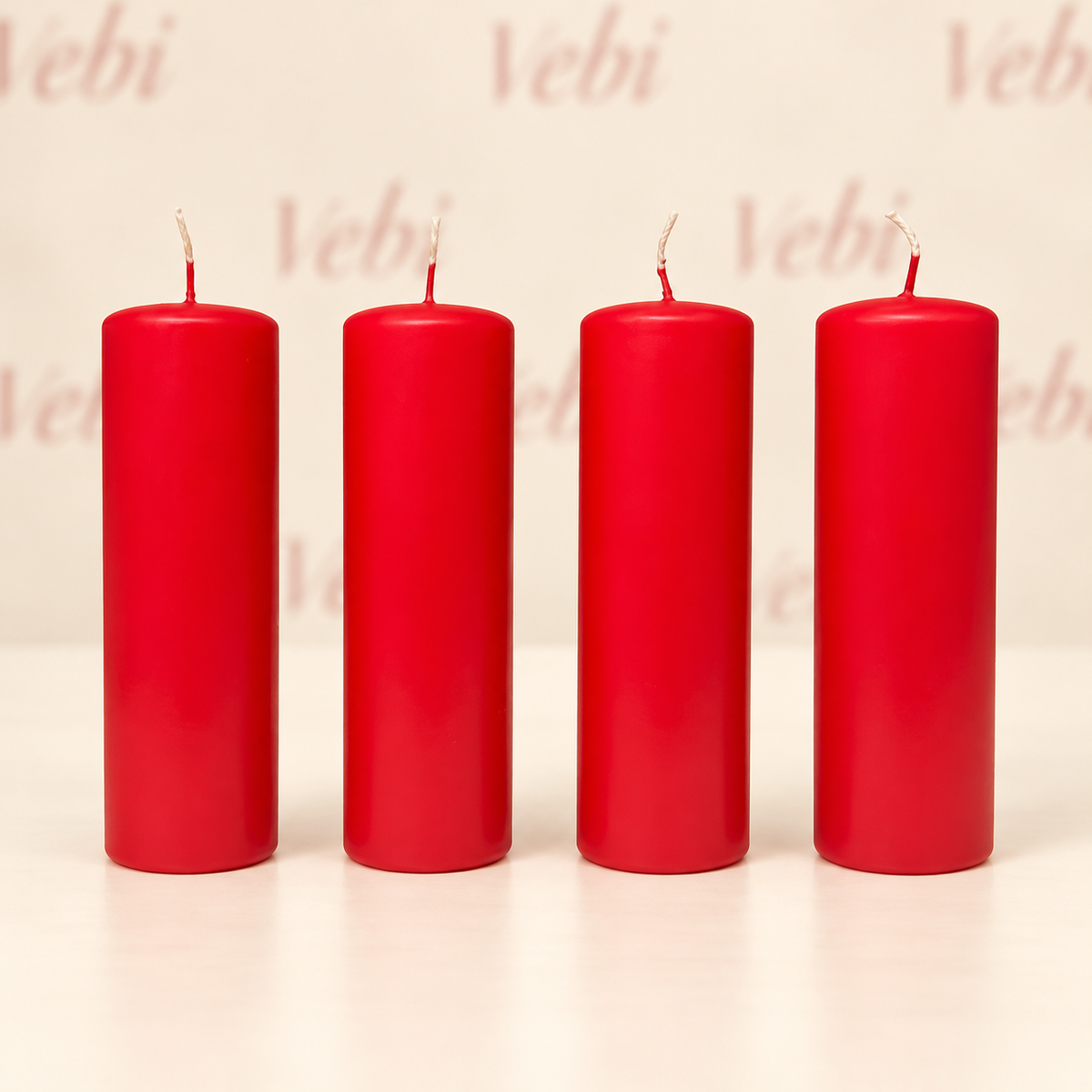 Candele da altare rosse opache 6X20