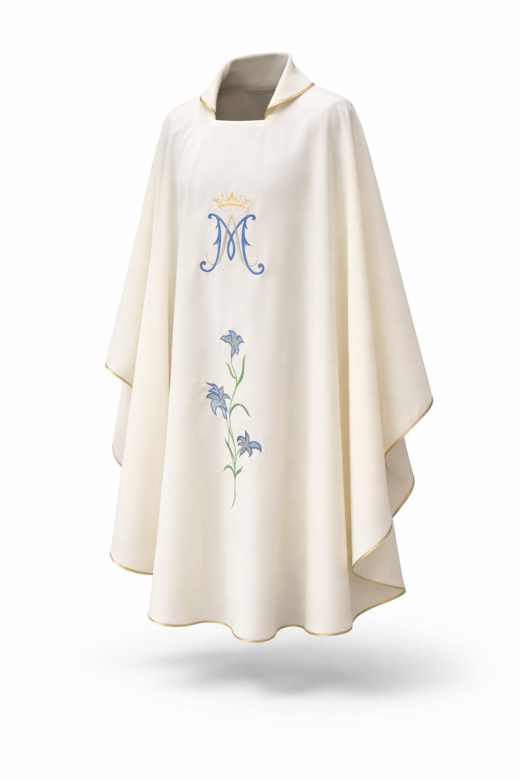 Casula Mariana Avorio con Monogramma e Gigli