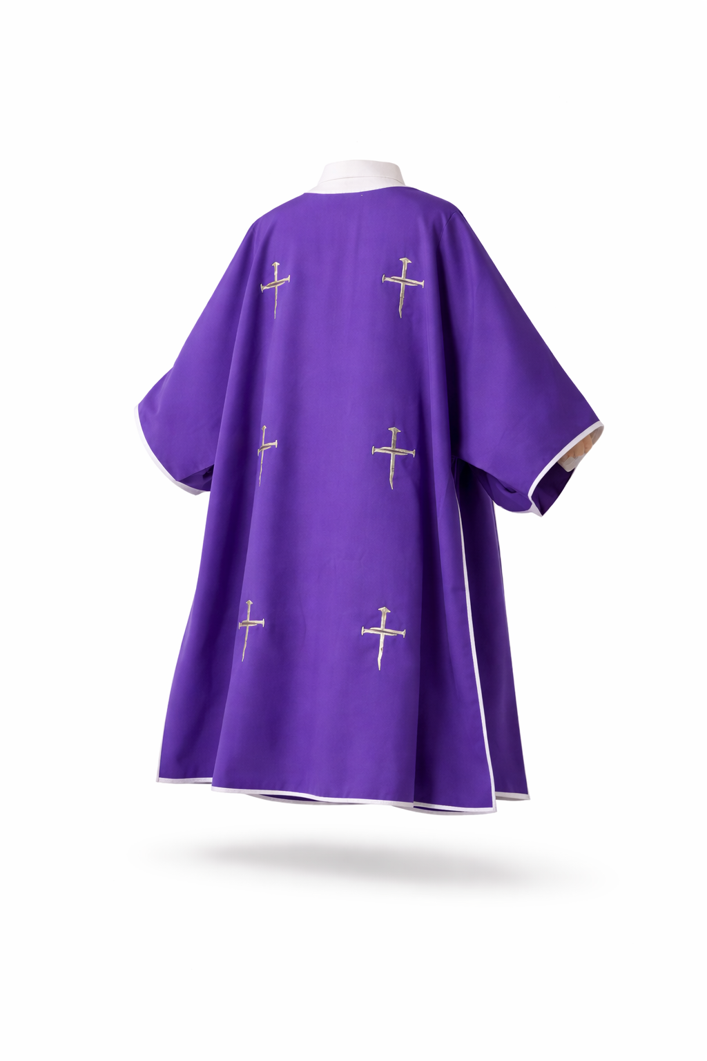 Dalmatica per Diacono Ricamo Croce Chiodo (Colori Liturgici Disponibili)