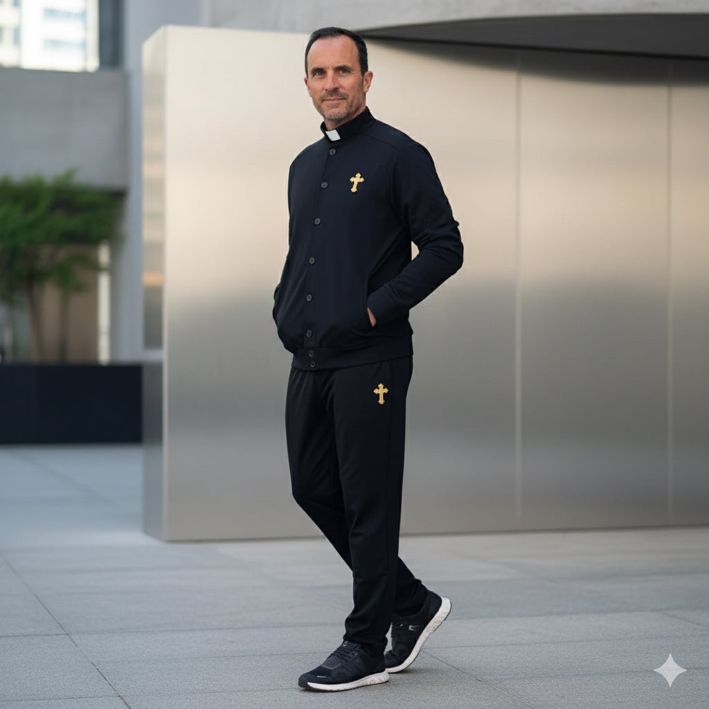Pantalone in Morbido Cotone Organico Punto Milano per Prete