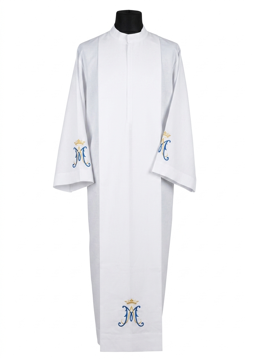 Camice da prete mariano con monogramma Collo Coreano