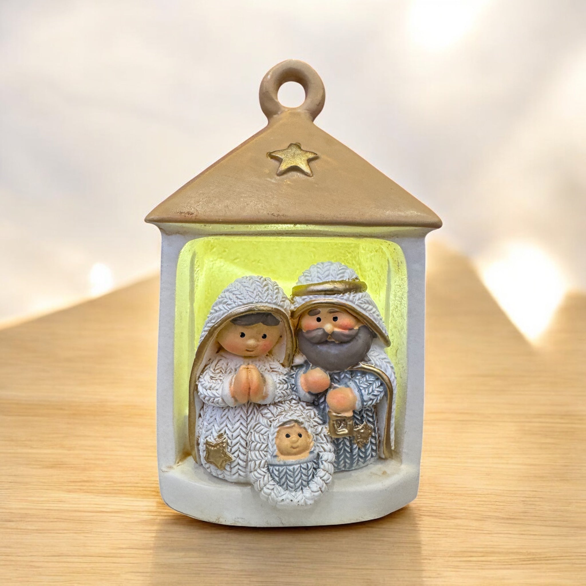 Lanterna in resina con luce a Led h. 8 cm.