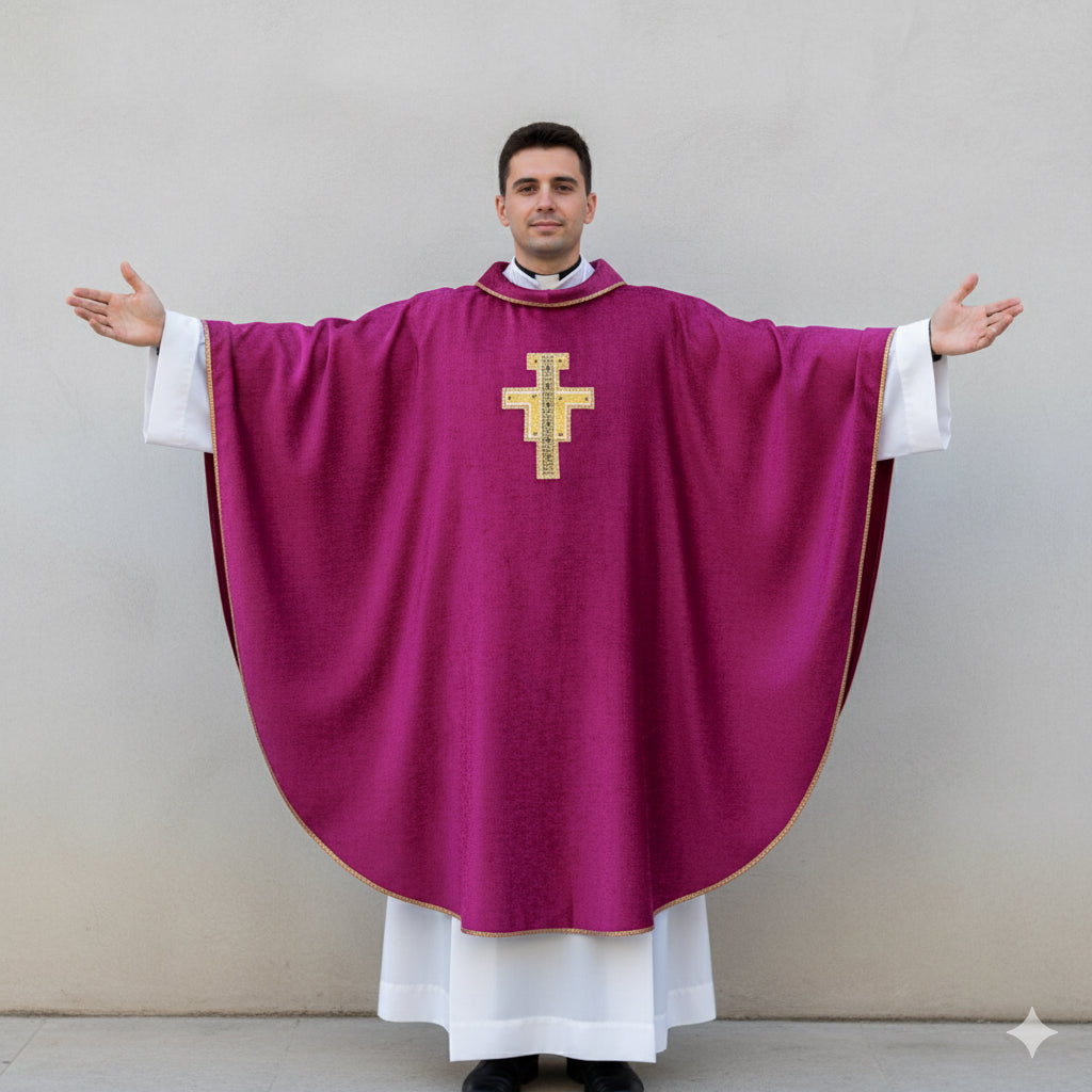 Casula in Velluto Morello in Viscosa e Seta