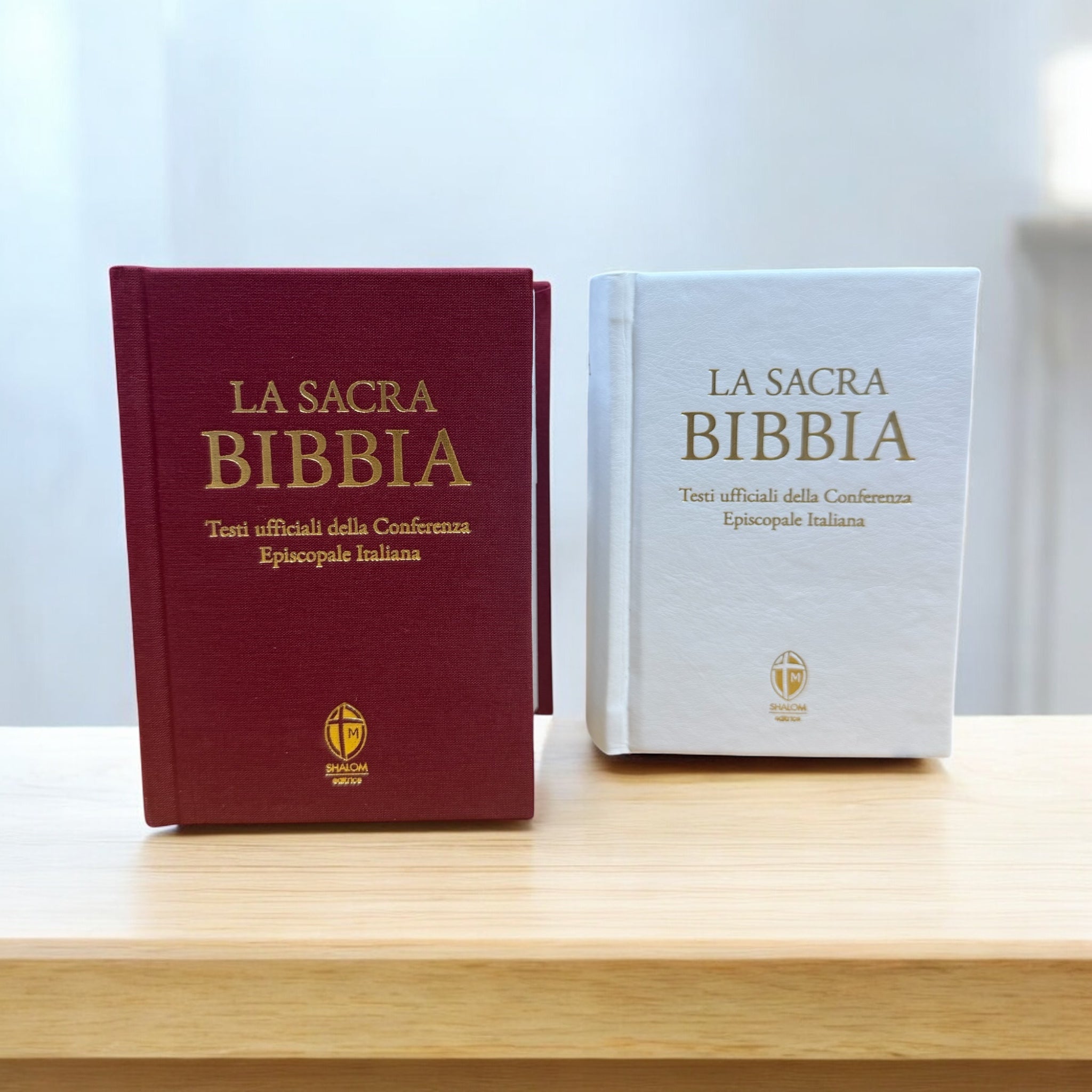 Sacra Bibbia tascabile in ecopelle bianca