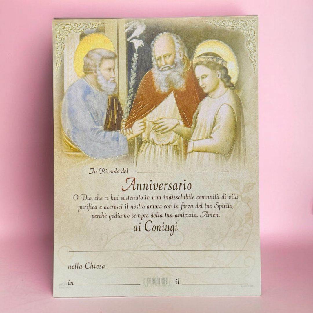Pergamena Ricordo Anniversario dei Coniugi