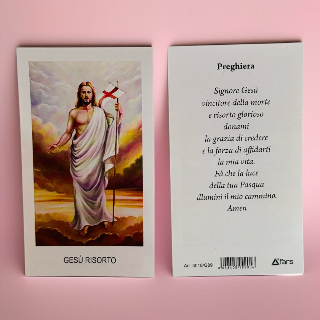 Immagine Gesù Risorto con Preghiera Confezione 100 Pezzi