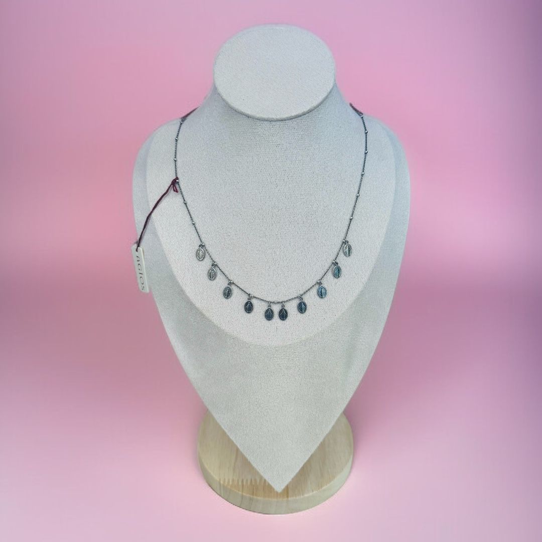 Collana in Argento con 10 Medaglie Miracolosa