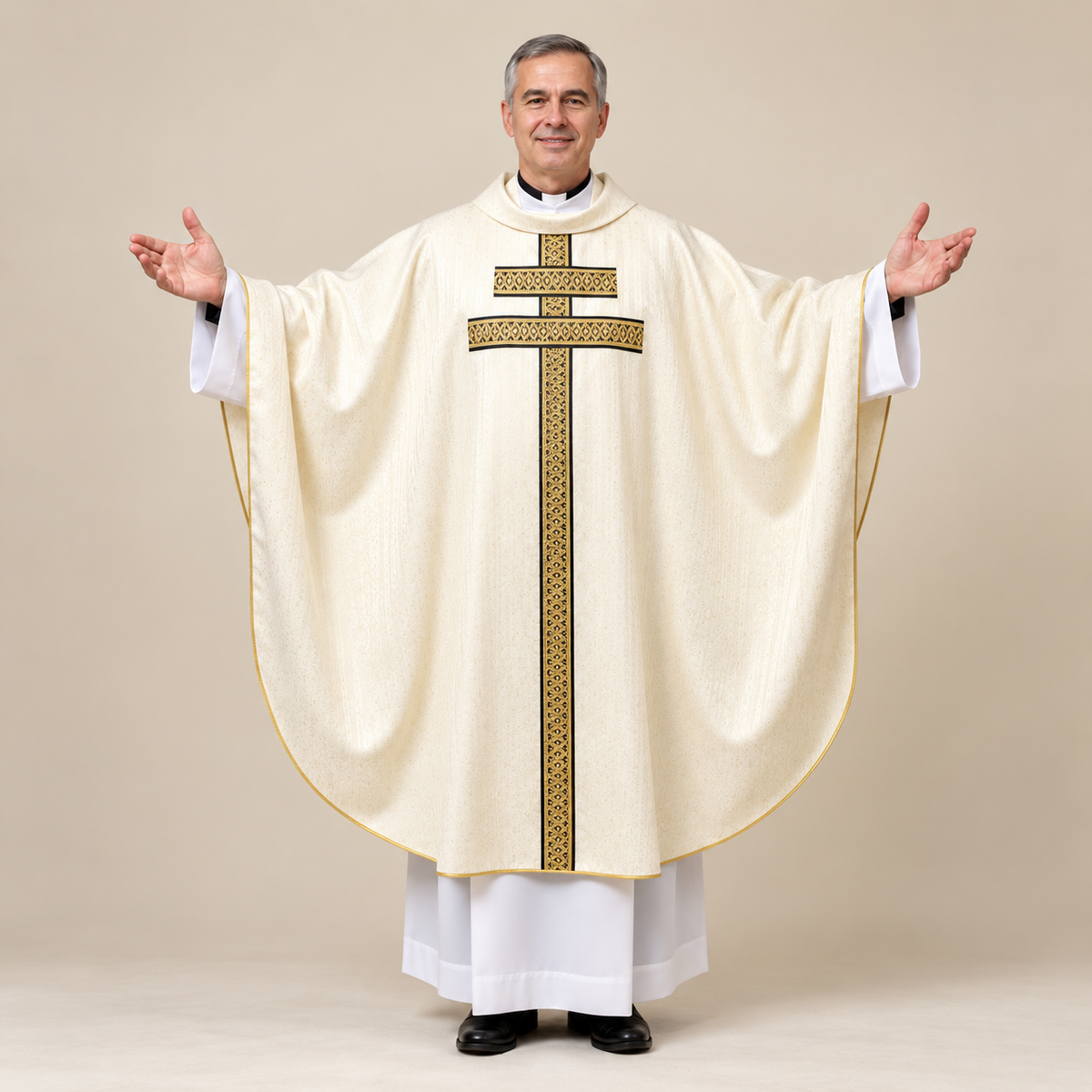 Casula Pura Lana con Stolone Tema (Colori Liturgici Disponibili)