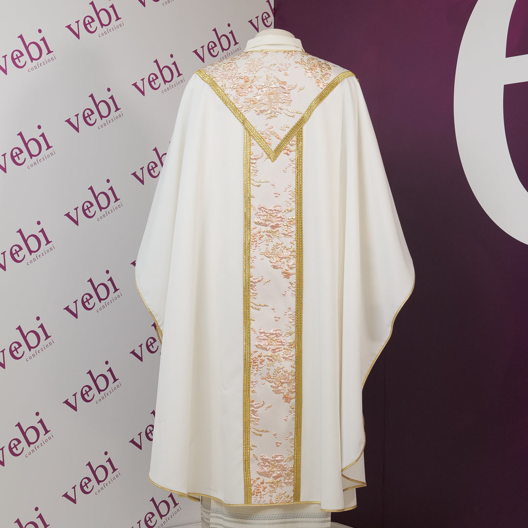 Casula Avorio con Inserti in Damasco Floreale