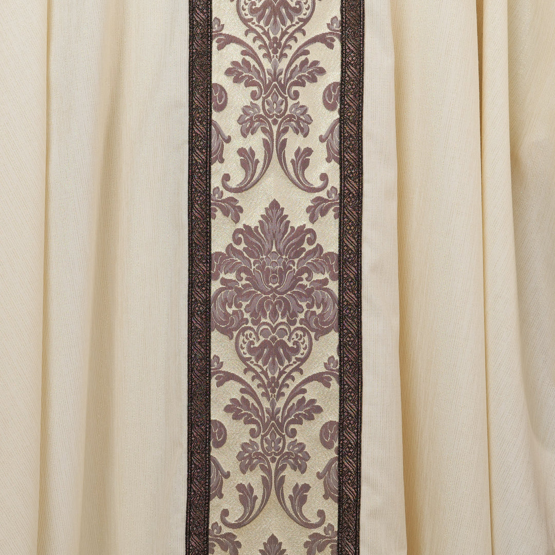 Casula in Lana e Lurex con Inserti in Damasco Misto Seta Marrone Oro