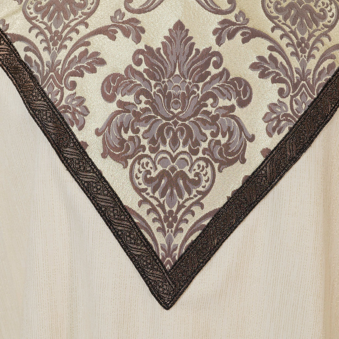Casula Lana e Lurex Dorato con Inserto Triangolo in Damasco