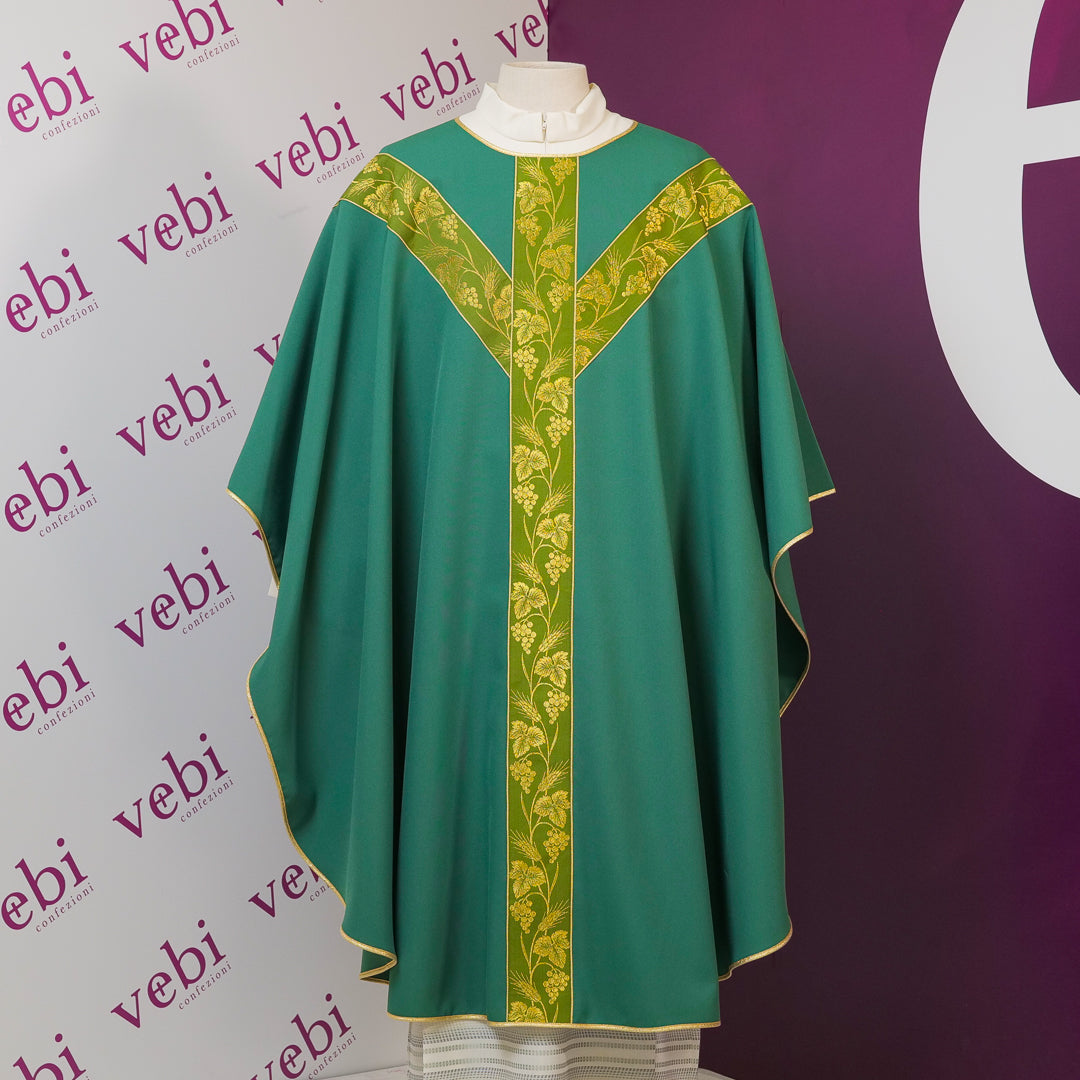 Casula Gallone "Y" Grano ed Uva (Colori Liturgici Disponibili)