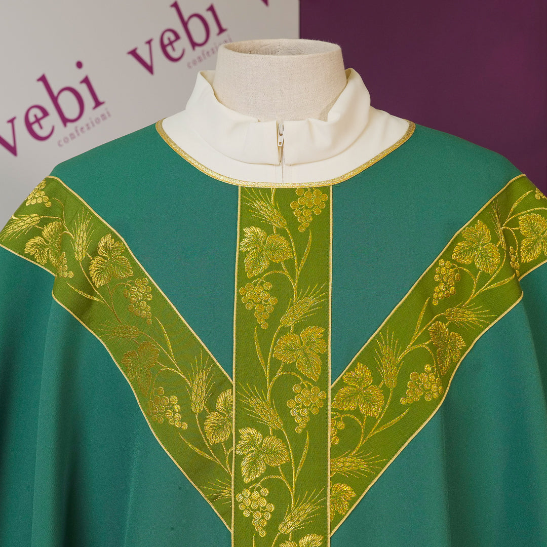 Casula Gallone "Y" Grano ed Uva (Colori Liturgici Disponibili)