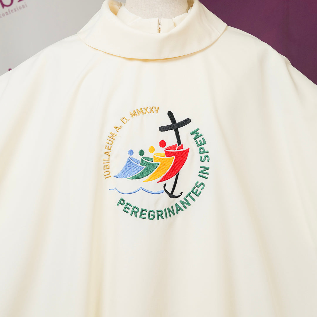 Casula 4 Colori Liturgici  Ricamo Logo GIUBILEO 2025 Roma