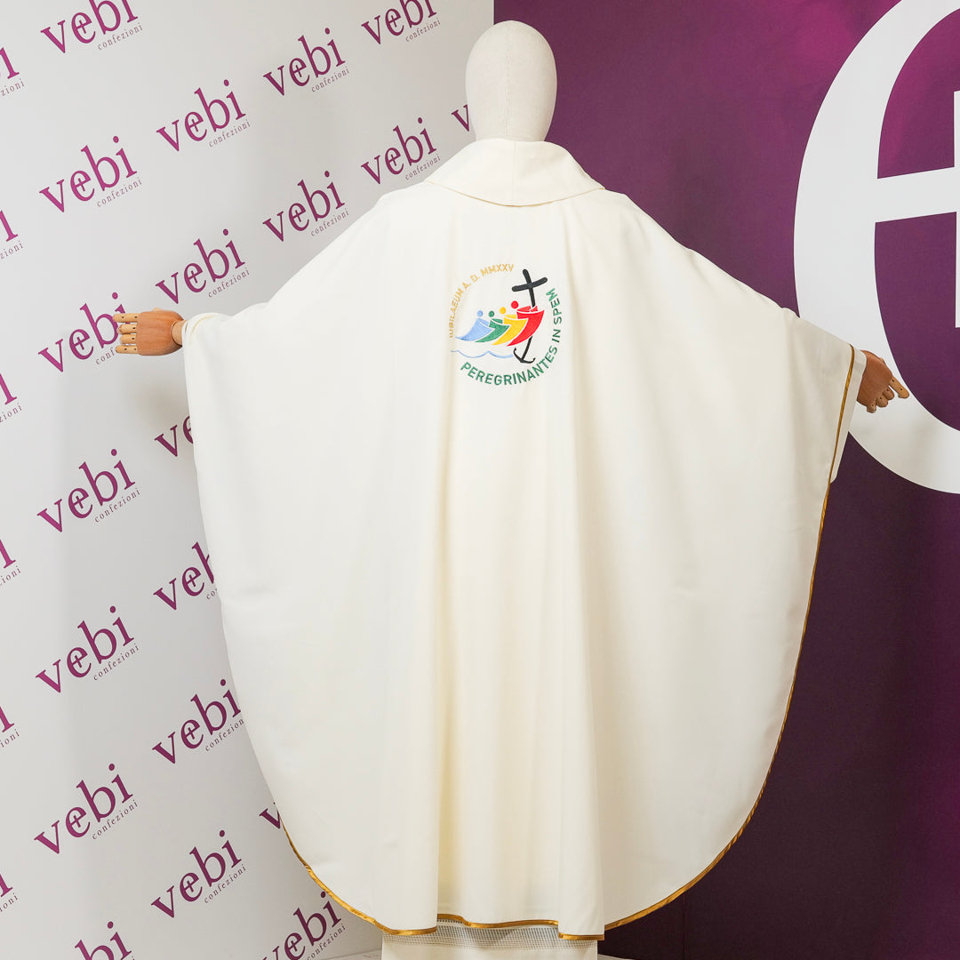 Casula 4 Colori Liturgici  Ricamo Logo GIUBILEO 2025 Roma
