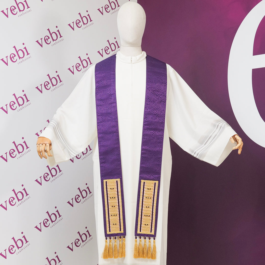 Casula Pura Seta Croce TAU (Colori Liturgici Disponibili)